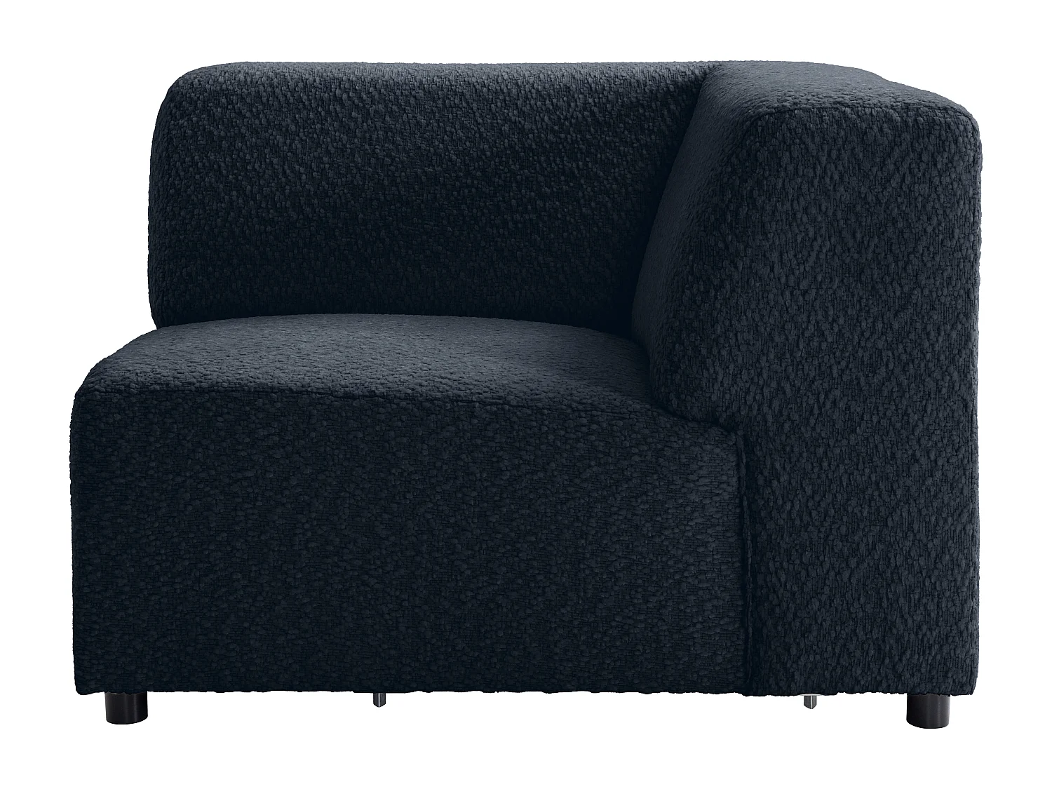 Canapé d'angle panoramique modulable en tissu chenille bleu nuit TORISO