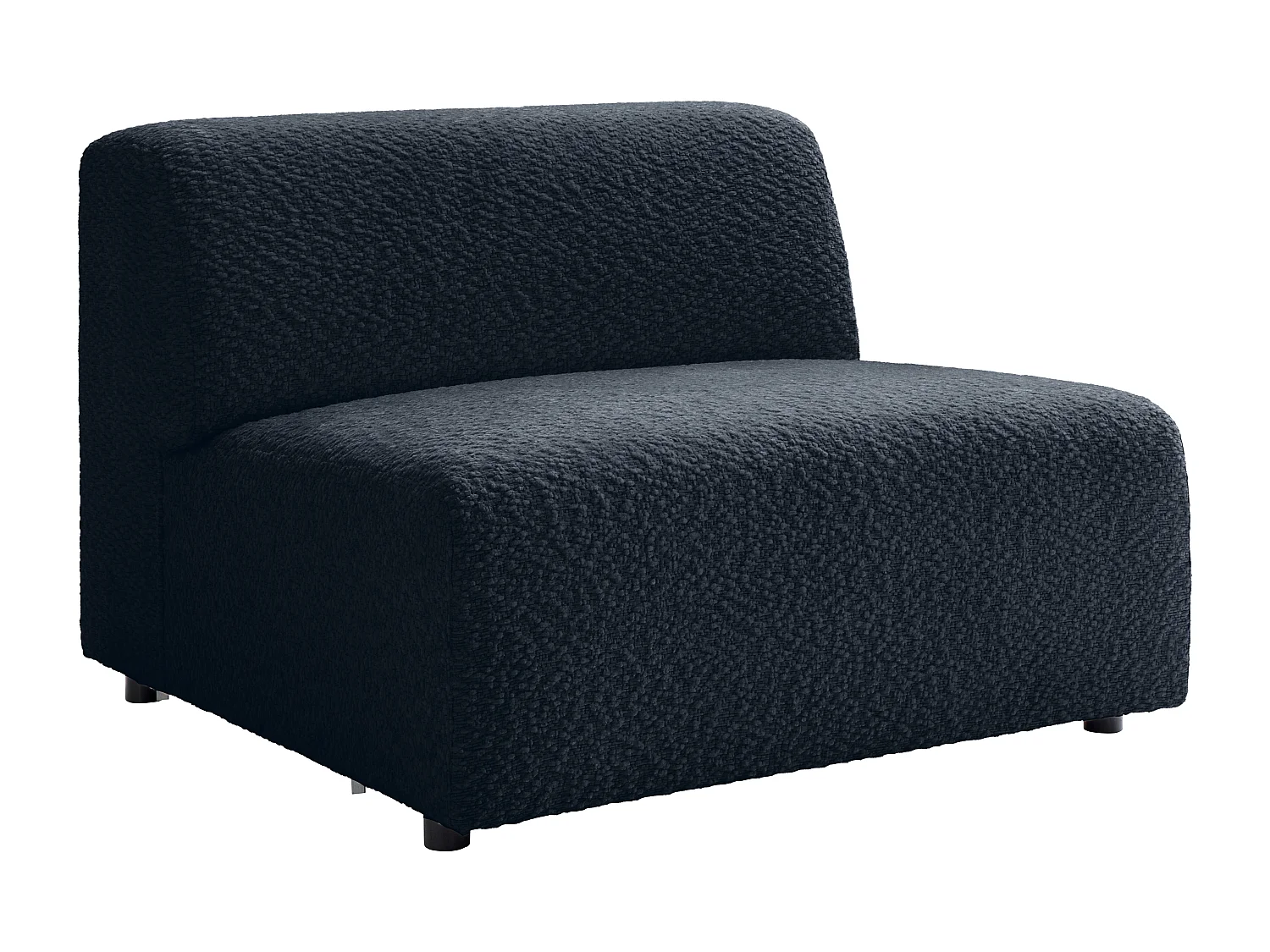 Grand canapé d'angle droit ouvert modulable en tissu chenille bleu nuit TORISO