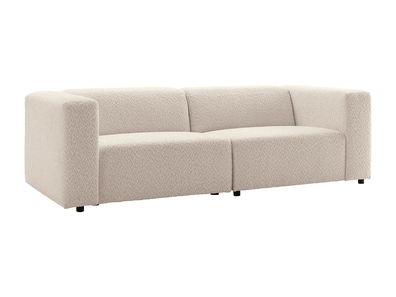 Canapé modulable 3 places en tissu chenille beige TORISO