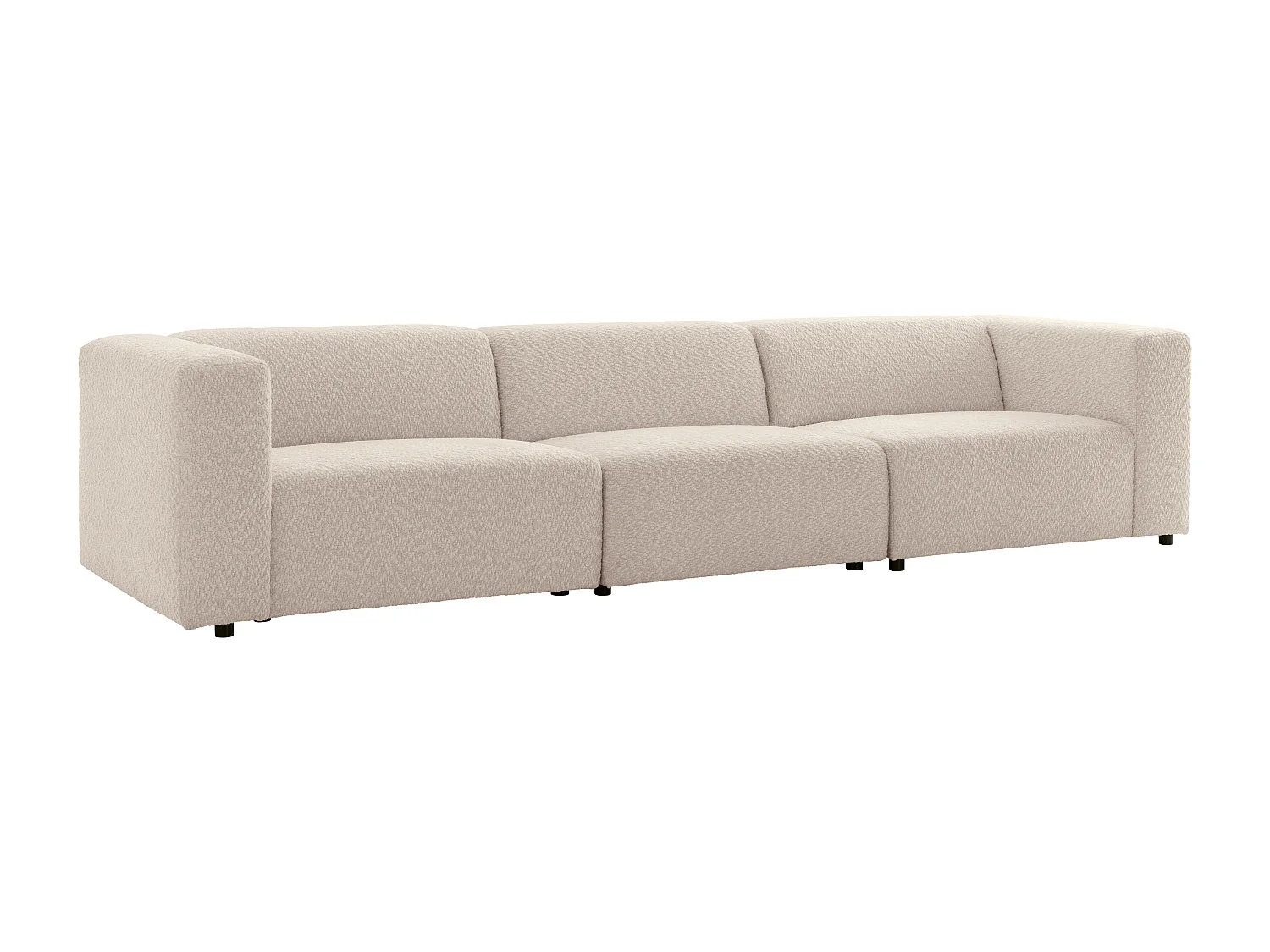 Canapé modulable 4 places en tissu chenille beige TORISO