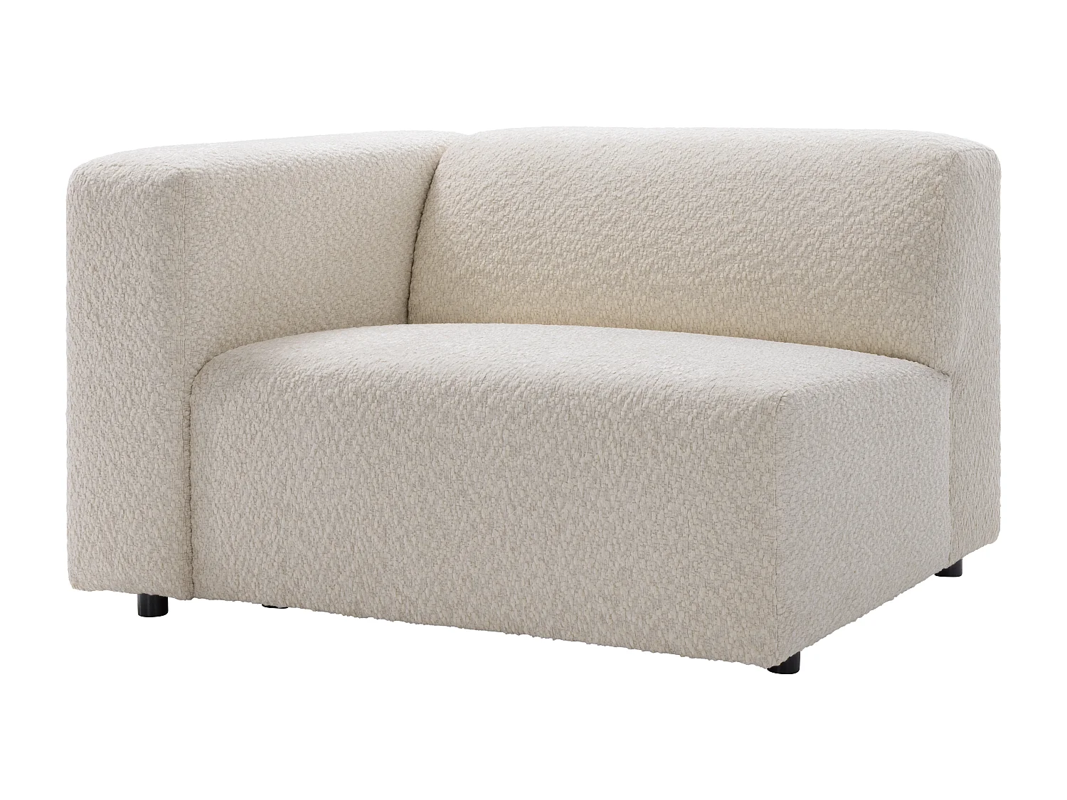 Canapé d'angle droit modulable en tissu chenille beige TORISO