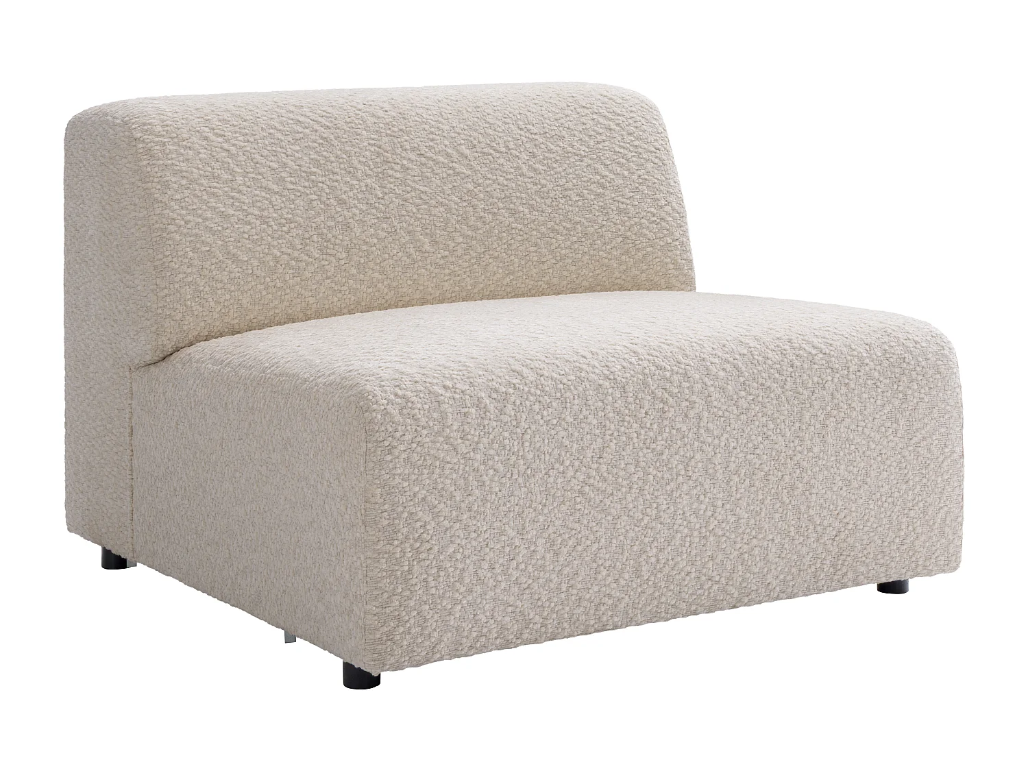 Canapé d'angle droit modulable en tissu chenille beige TORISO