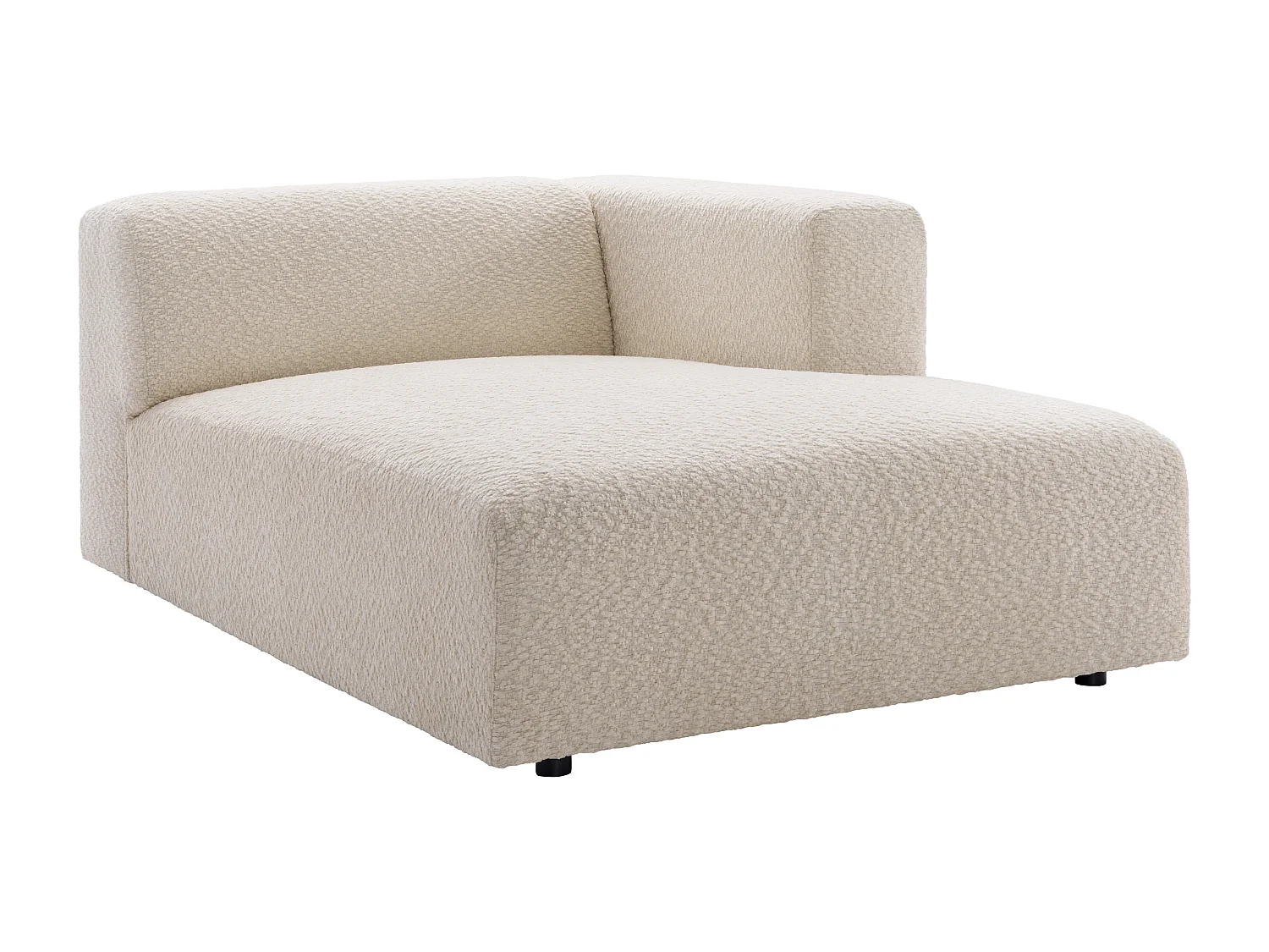 Canapé d'angle panoramique modulable en tissu chenille beige TORISO