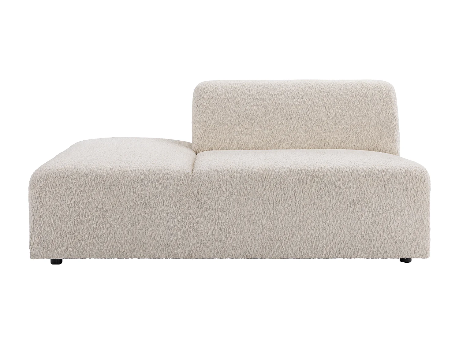 Grand canapé d'angle droit ouvert modulable en tissu chenille beige TORISO