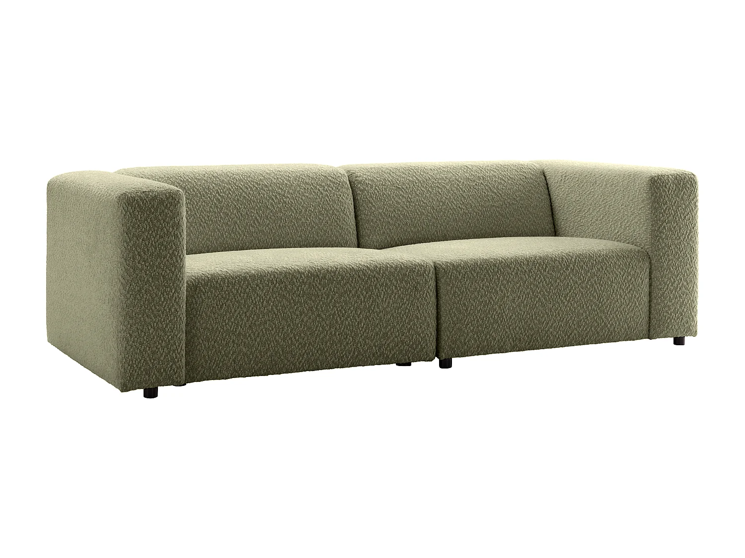 Canapé modulable 3 places en tissu chenille vert TORISO