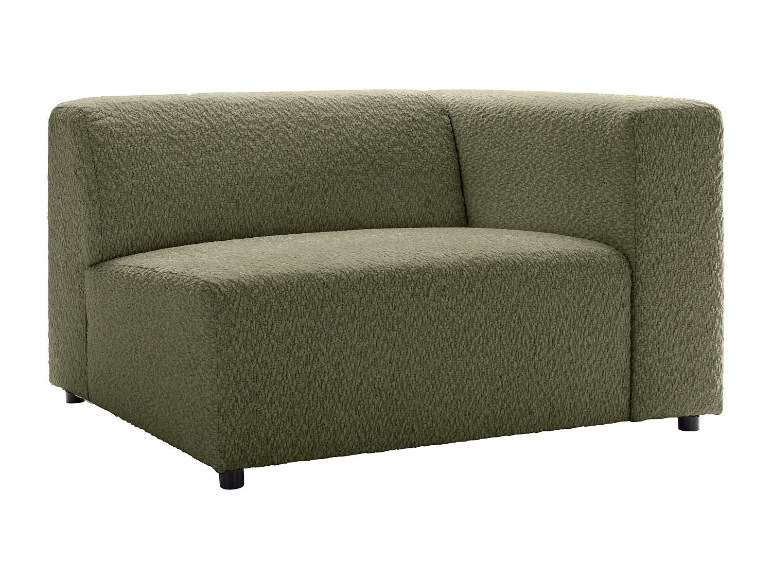 Canapé modulable 4 places en tissu chenille vert TORISO