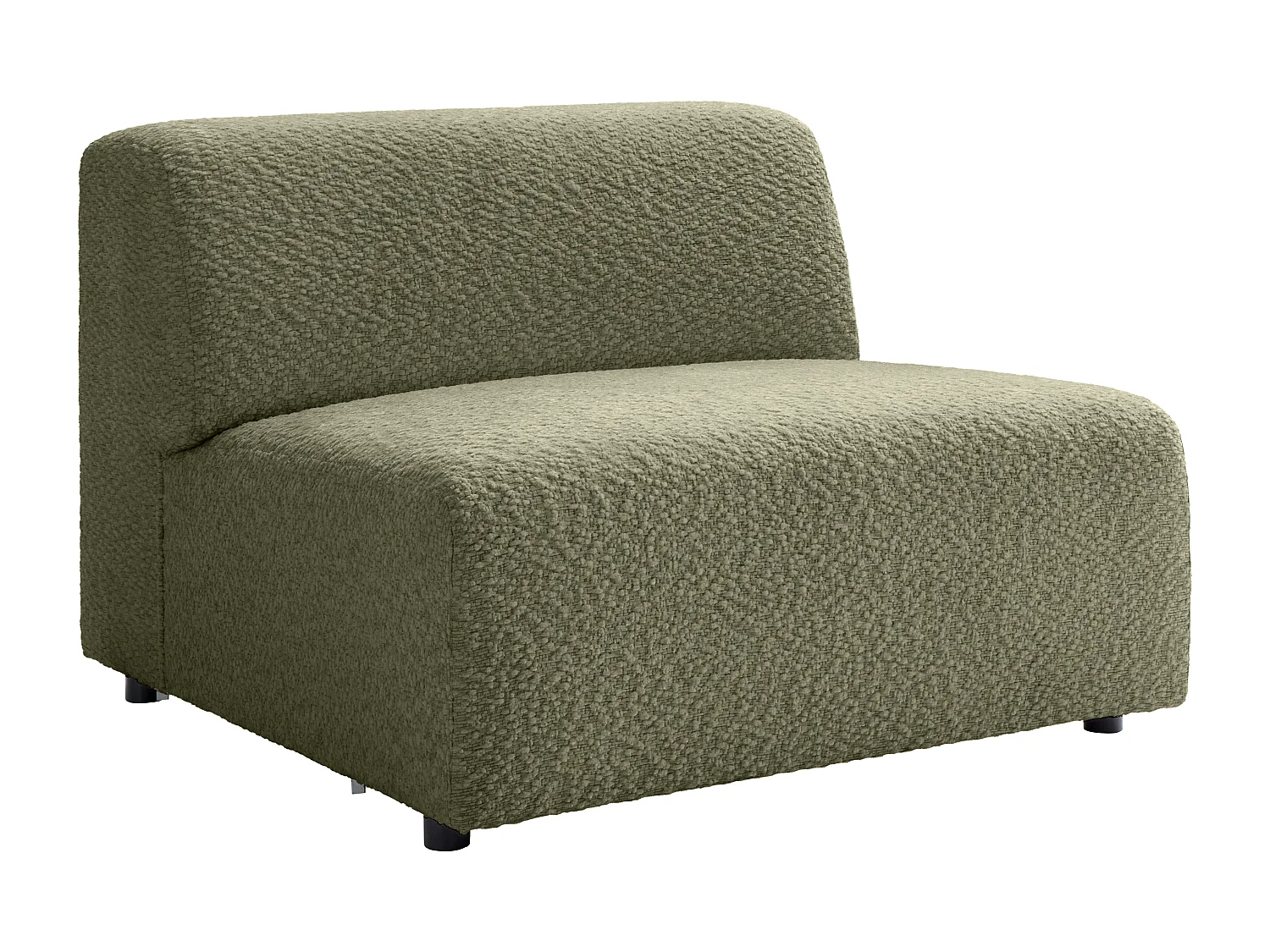 Canapé modulable 4 places en tissu chenille vert TORISO