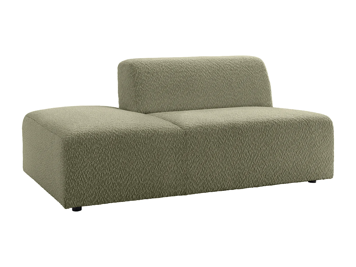 Canapé d'angle panoramique modulable en tissu chenille vert TORISO