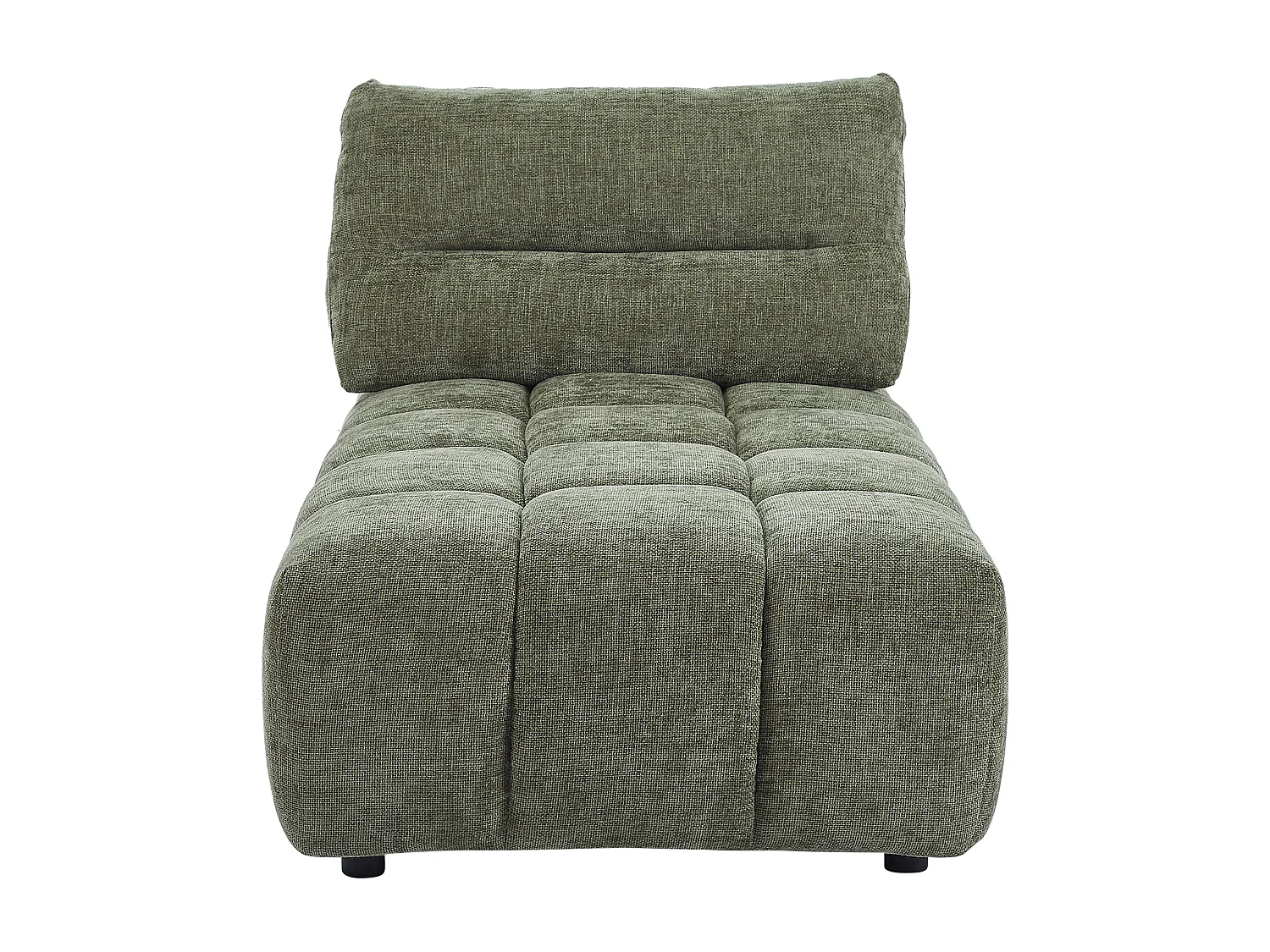 Canapé d'angle modulable dossier avance-recule en tissu texturé vert APOLIU