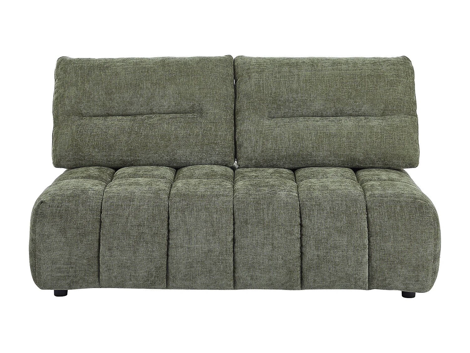Canapé d'angle modulable dossier avance-recule en tissu texturé vert APOLIU