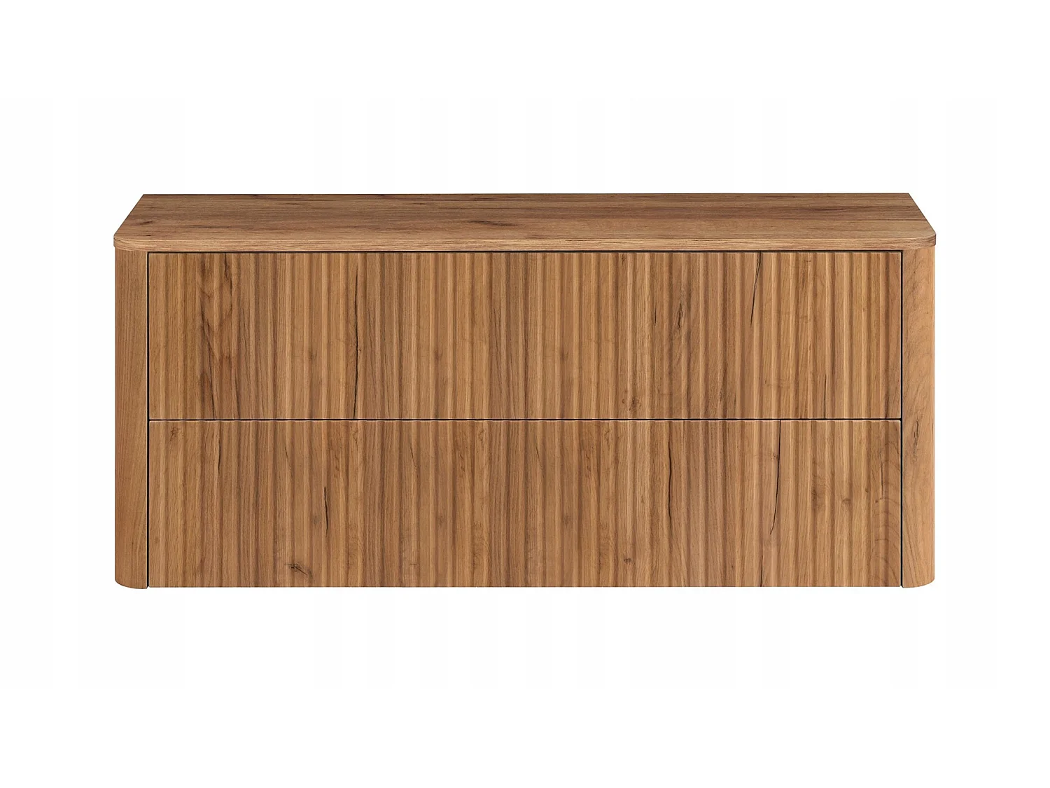 Wastafelmeubel 120cm - met blad - Hangend - Geribbeld Bruin – RODAN