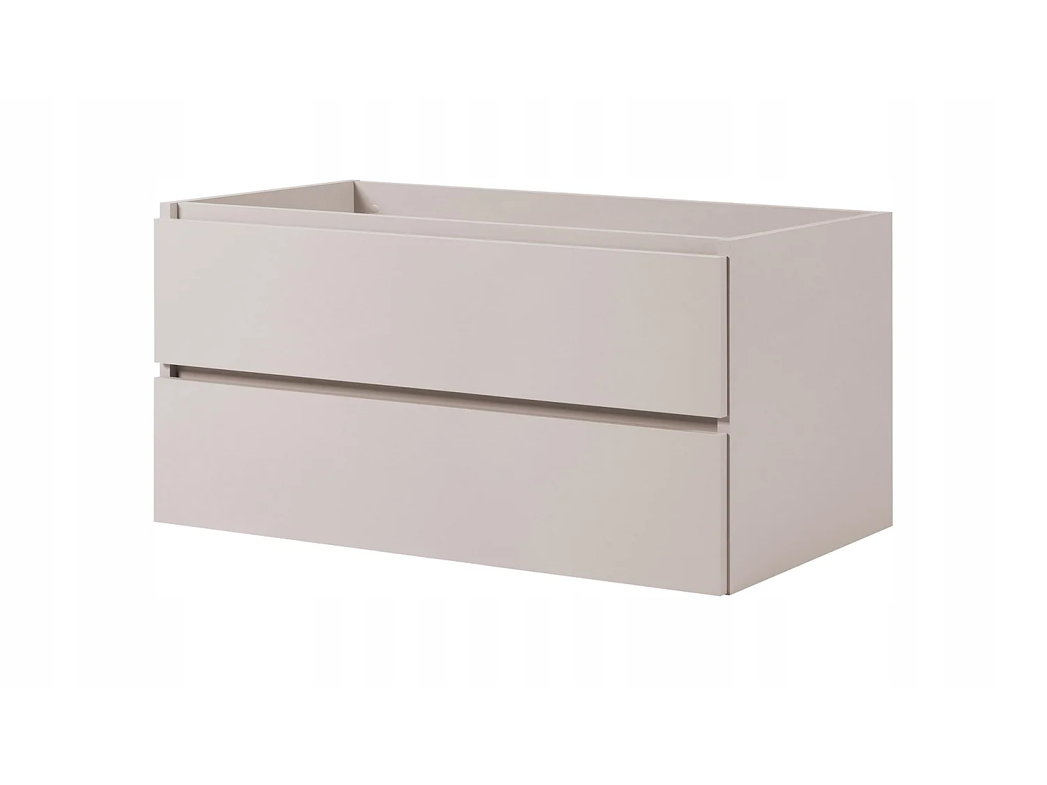 Waschbeckenunterschrank 100cm - Kaschmir Matt - mit Platte & Regal - Hängend – RODAN