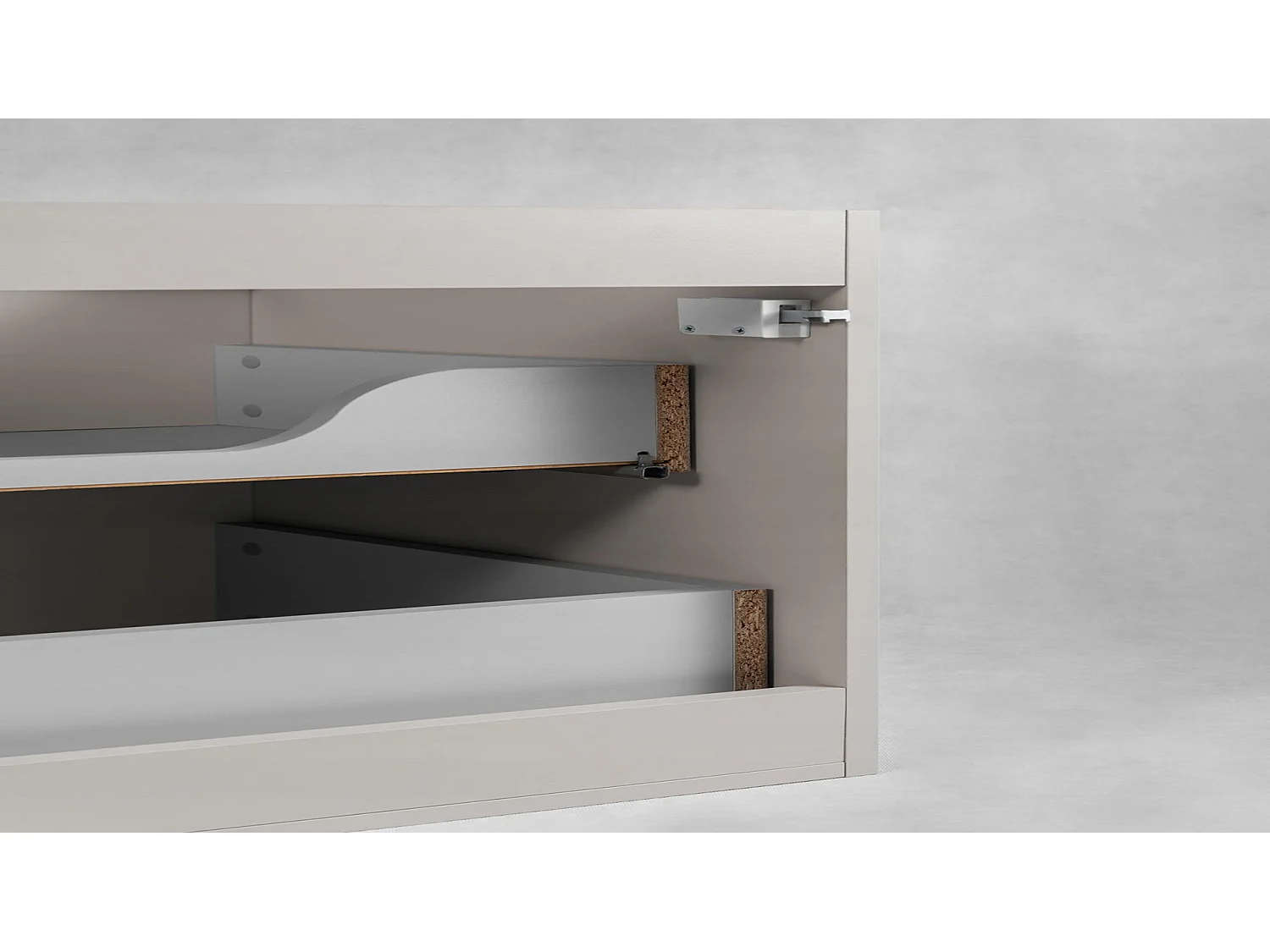 Waschbeckenunterschrank 100cm - Kaschmir Matt - mit Platte & Regal - Hängend – RODAN