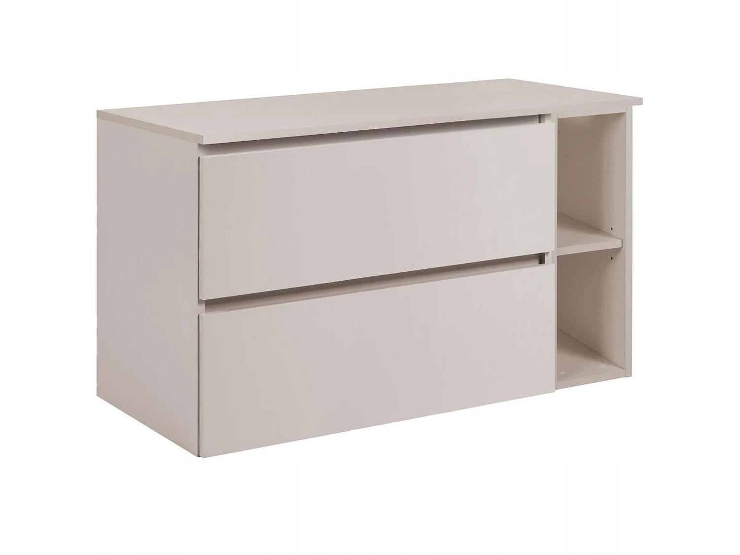 Mobile sottolavabo 100cm - Cashmere Opaco - con piano & mensola - Sospeso – RODAN