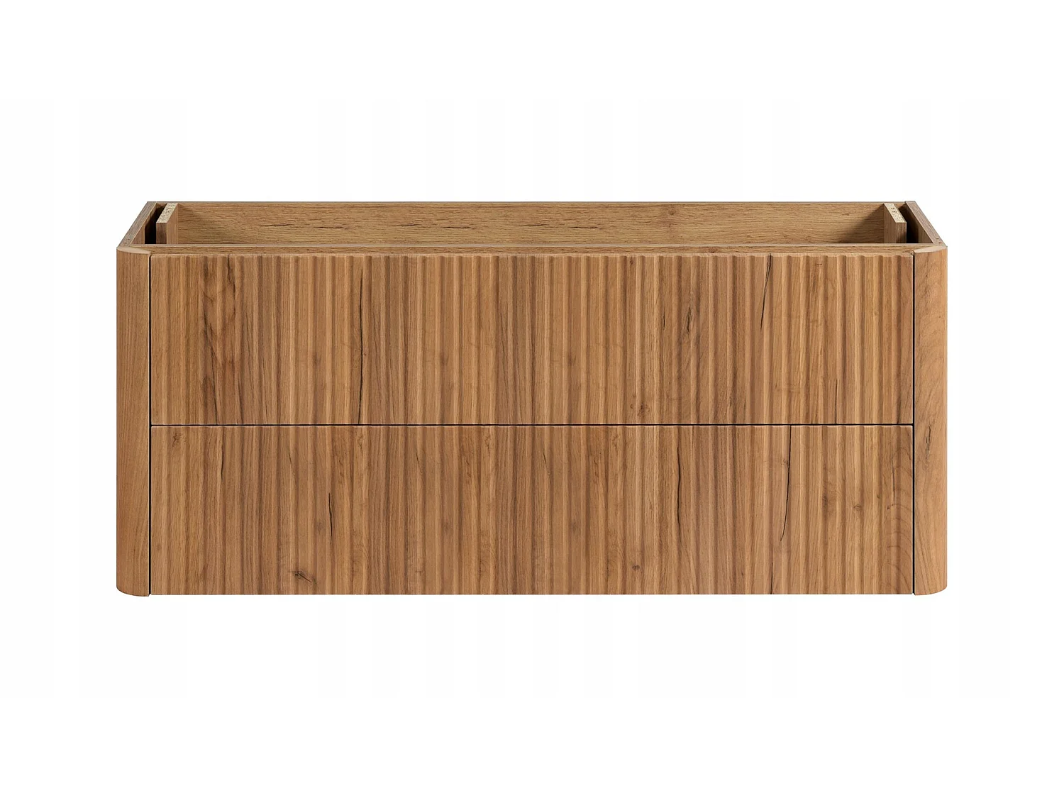 Wastafelmeubel 120cm - Hangend - Geribbeld Bruin - zonder blad – RODAN