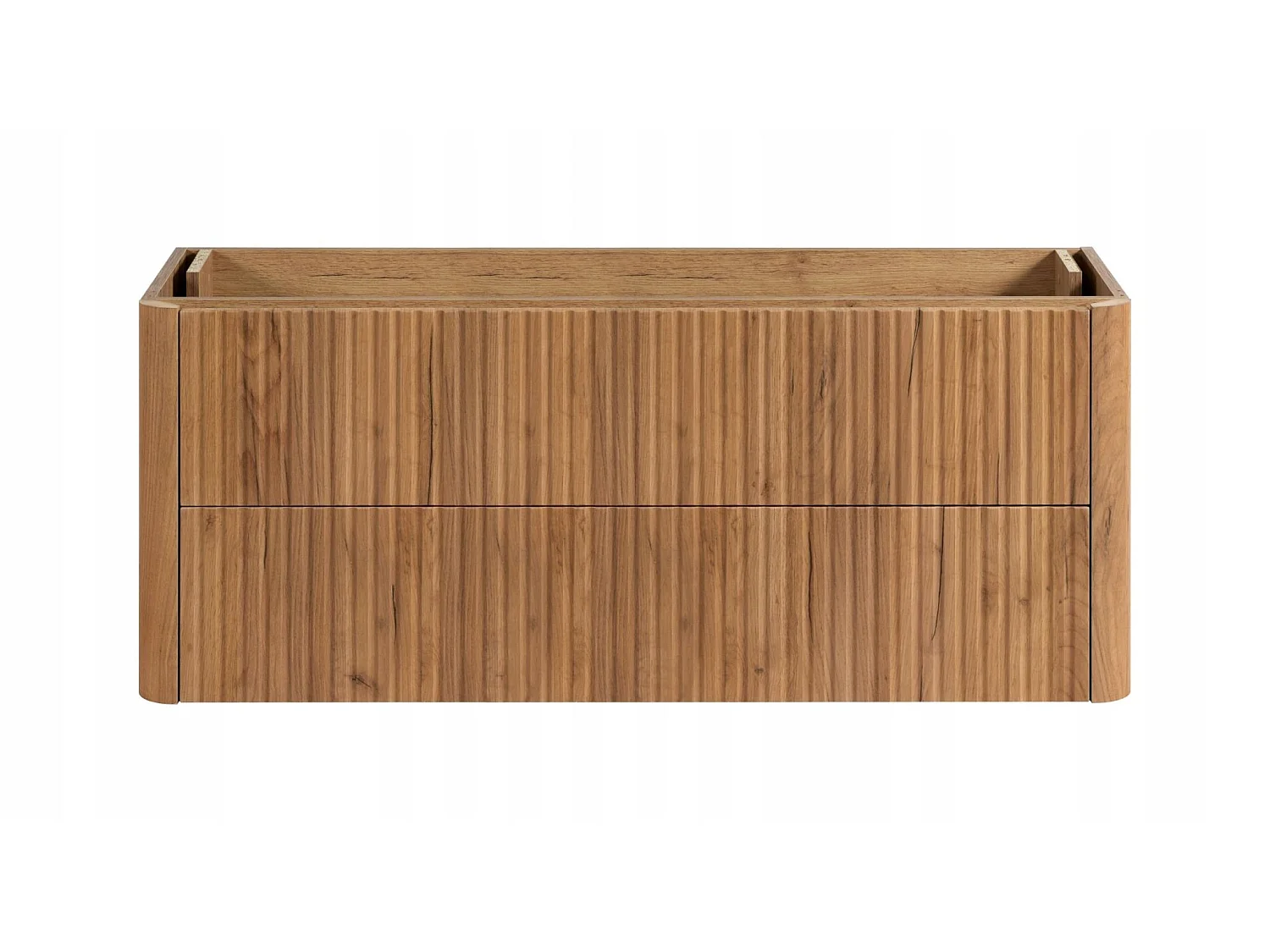 Waschbeckenunterschrank 120cm - Hängend - Geriffelt Braun - ohne Platte – RODAN