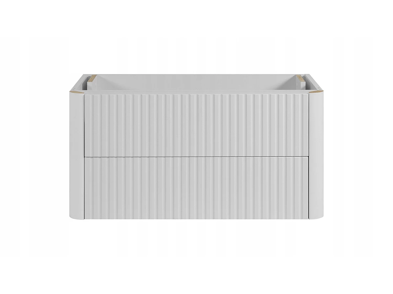 Waschbeckenunterschrank 80cm - Hängend - Geriffelt Weiß - ohne Platte – RODAN