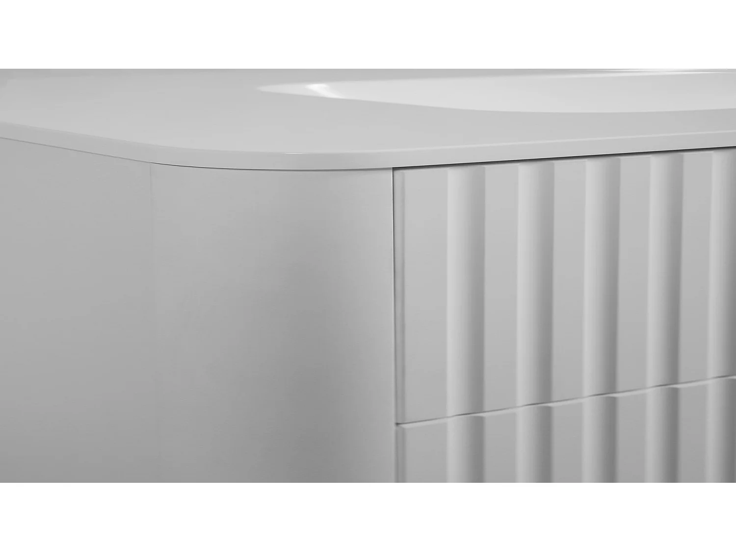 Waschbeckenunterschrank 80cm - Hängend - Geriffelt Weiß - ohne Platte – RODAN