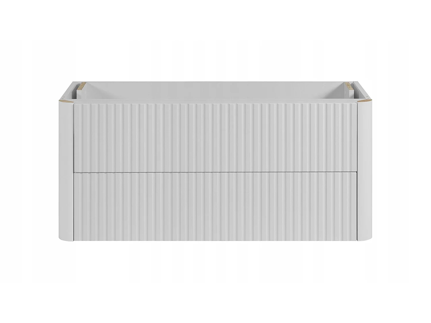 Waschbeckenunterschrank 100cm - Hängend - Geriffelt Weiß - ohne Platte – RODAN