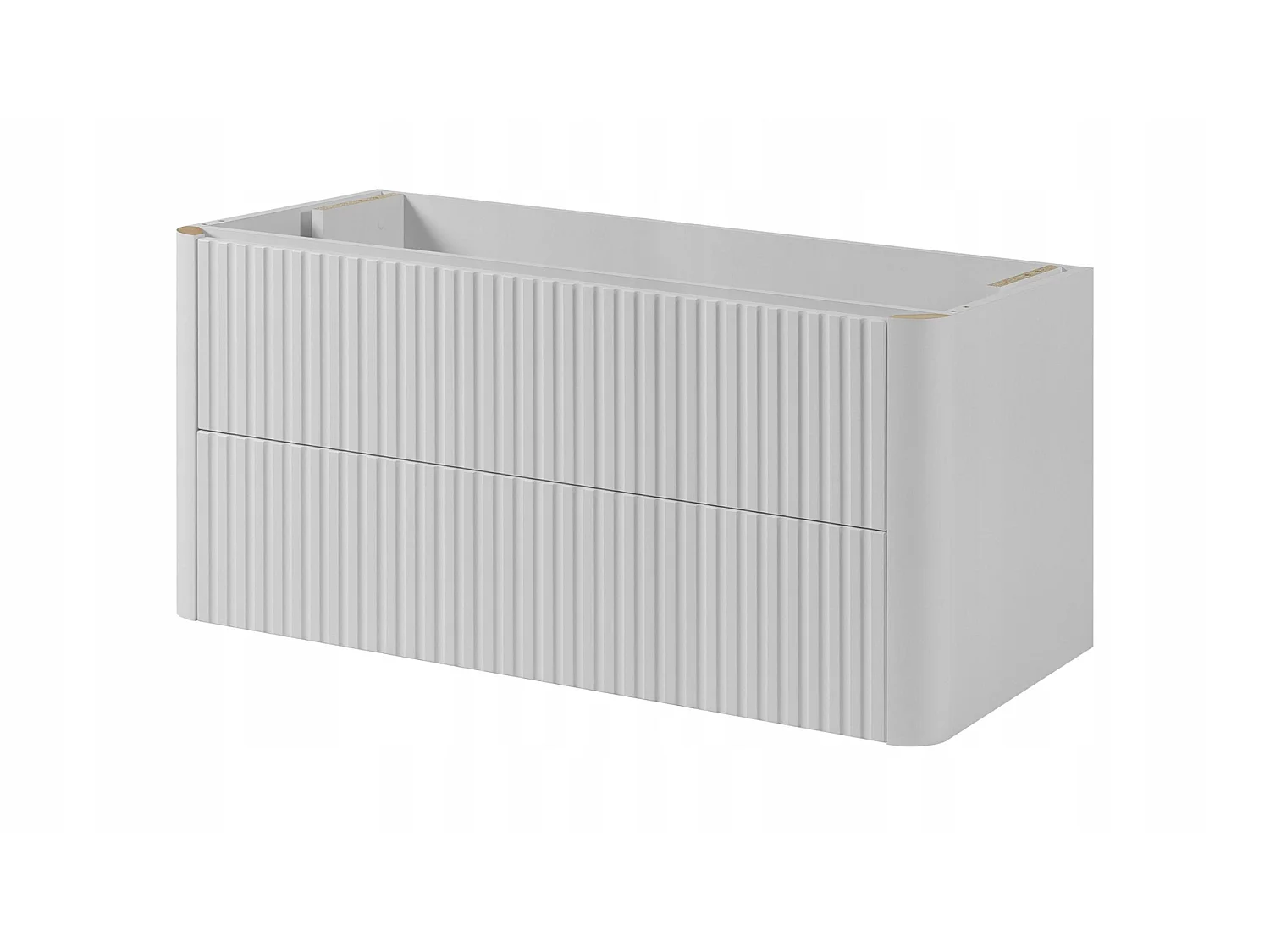 Waschbeckenunterschrank 100cm - Hängend - Geriffelt Weiß - ohne Platte – RODAN
