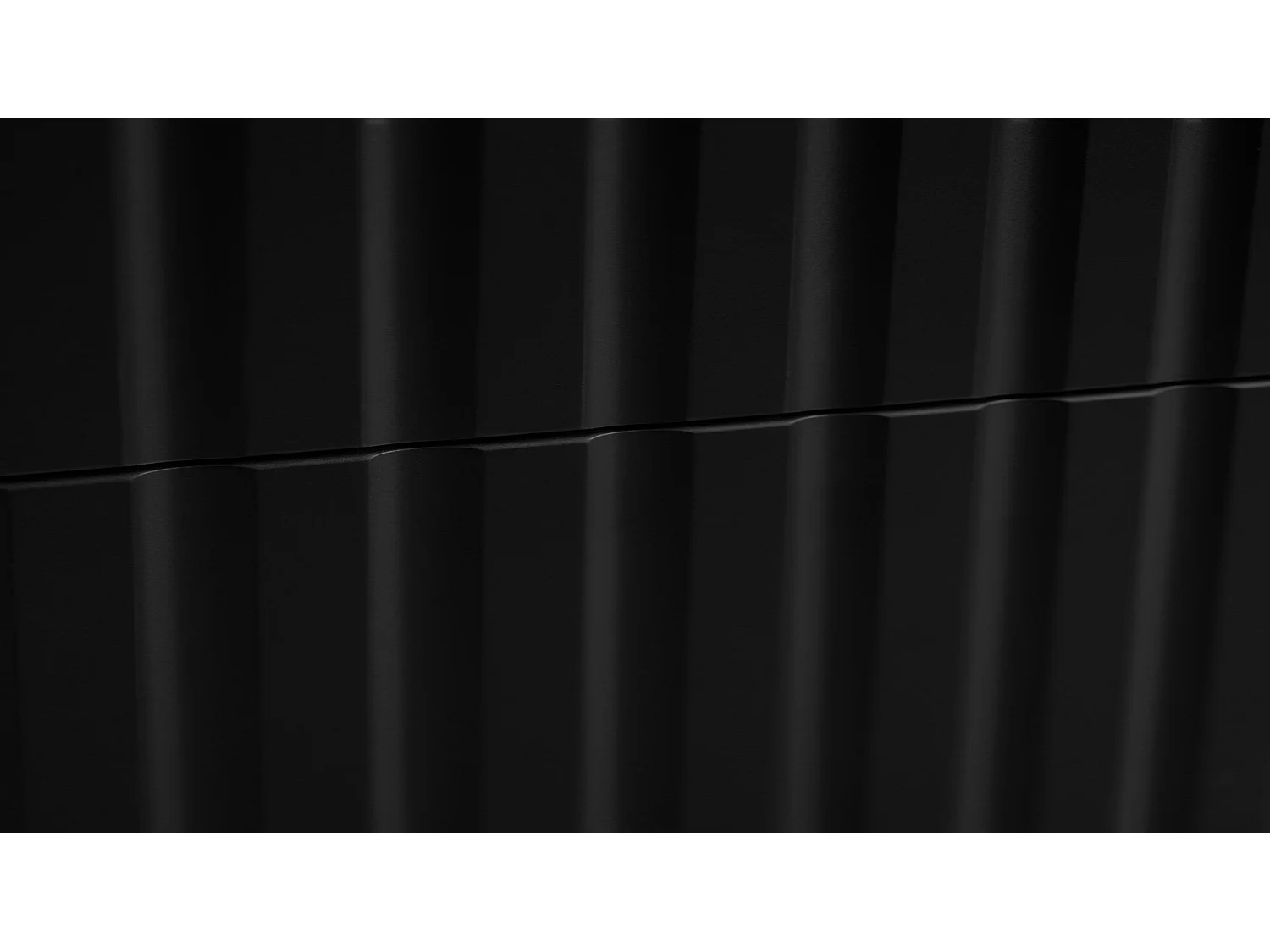 Wastafelmeubel 80cm - Hangend - Geribbeld Zwart - zonder blad – RODAN