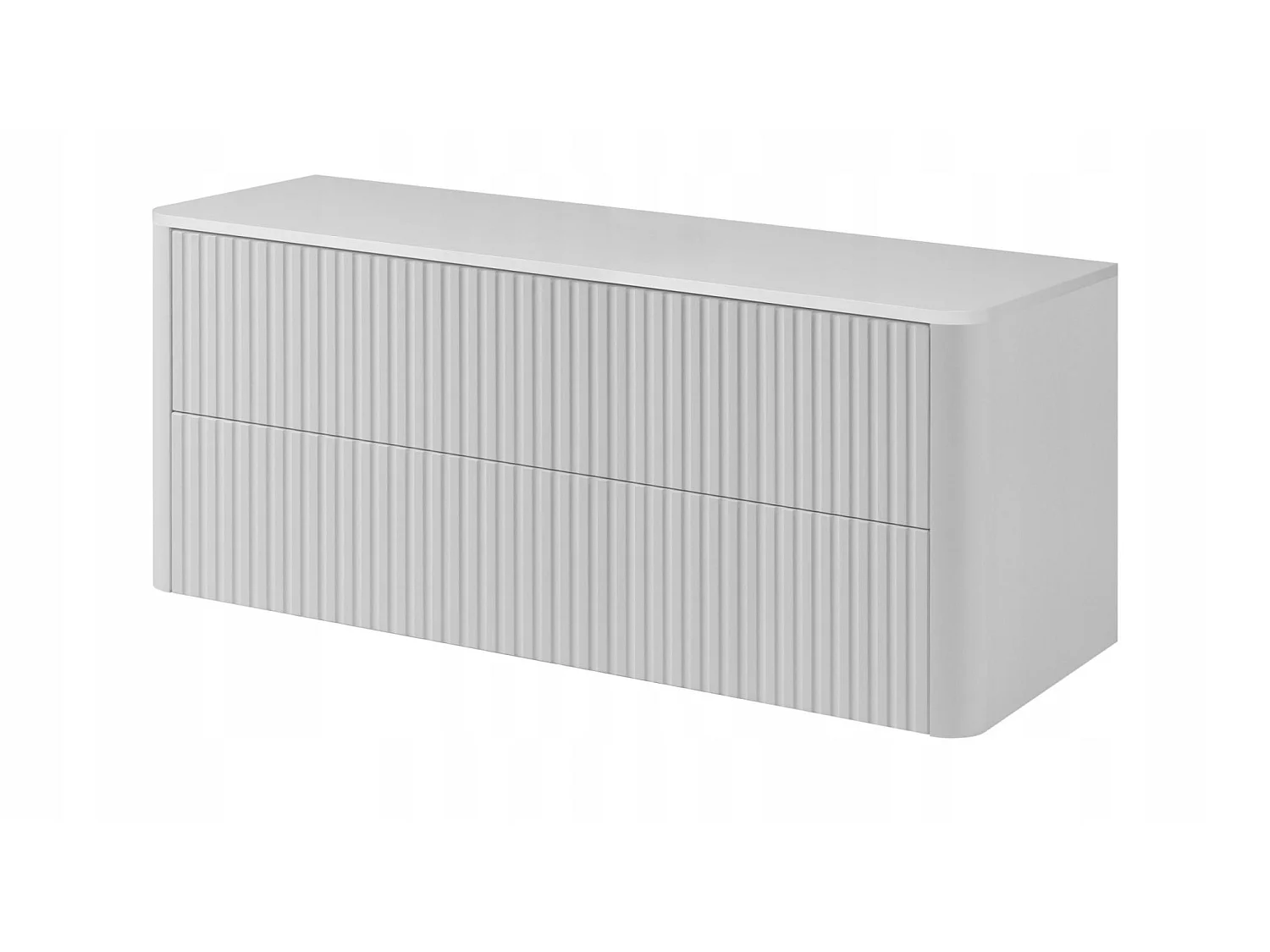 Meuble sous vasque 120cm - avec plan - Suspendu - Strié Blanc – RODAN