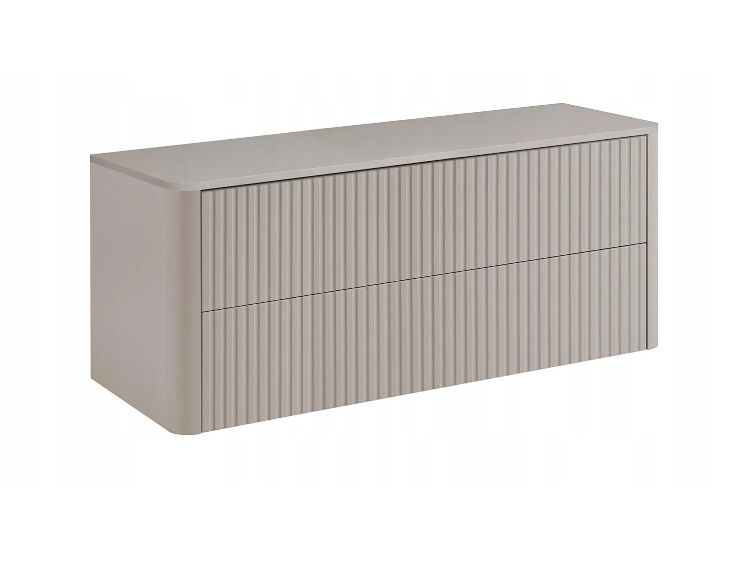 Waschbeckenunterschrank 120cm - mit Platte - Hängend - Geriffelt Kaschmir – RODAN