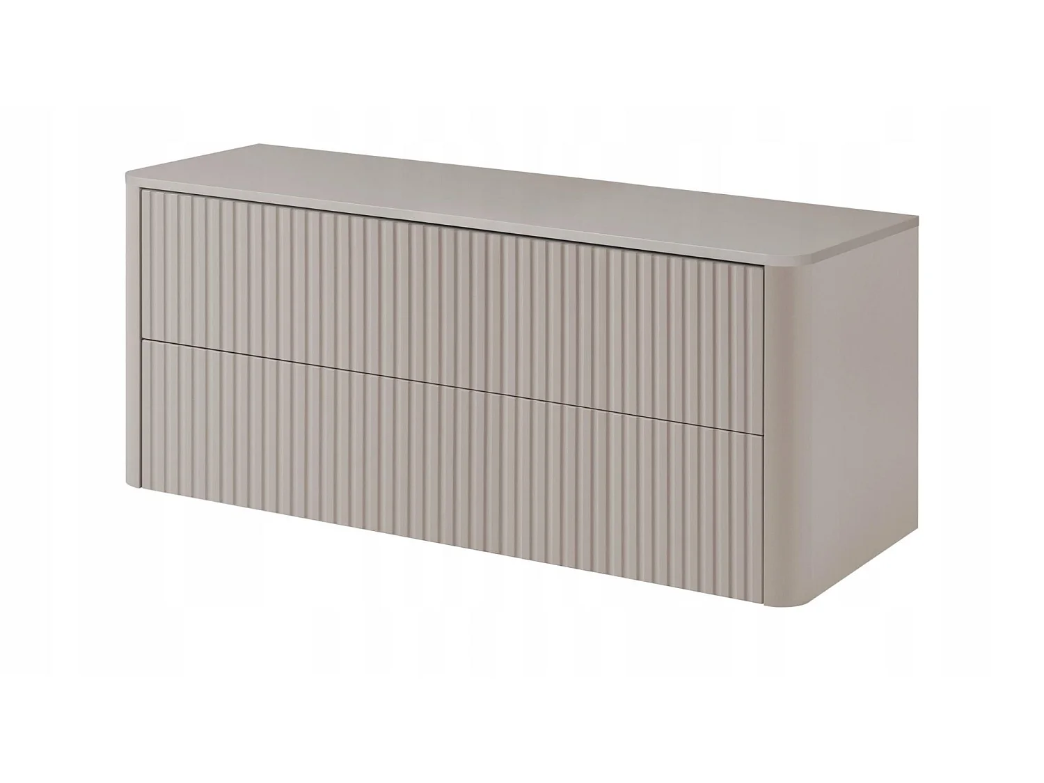 Waschbeckenunterschrank 120cm - mit Platte - Hängend - Geriffelt Kaschmir – RODAN