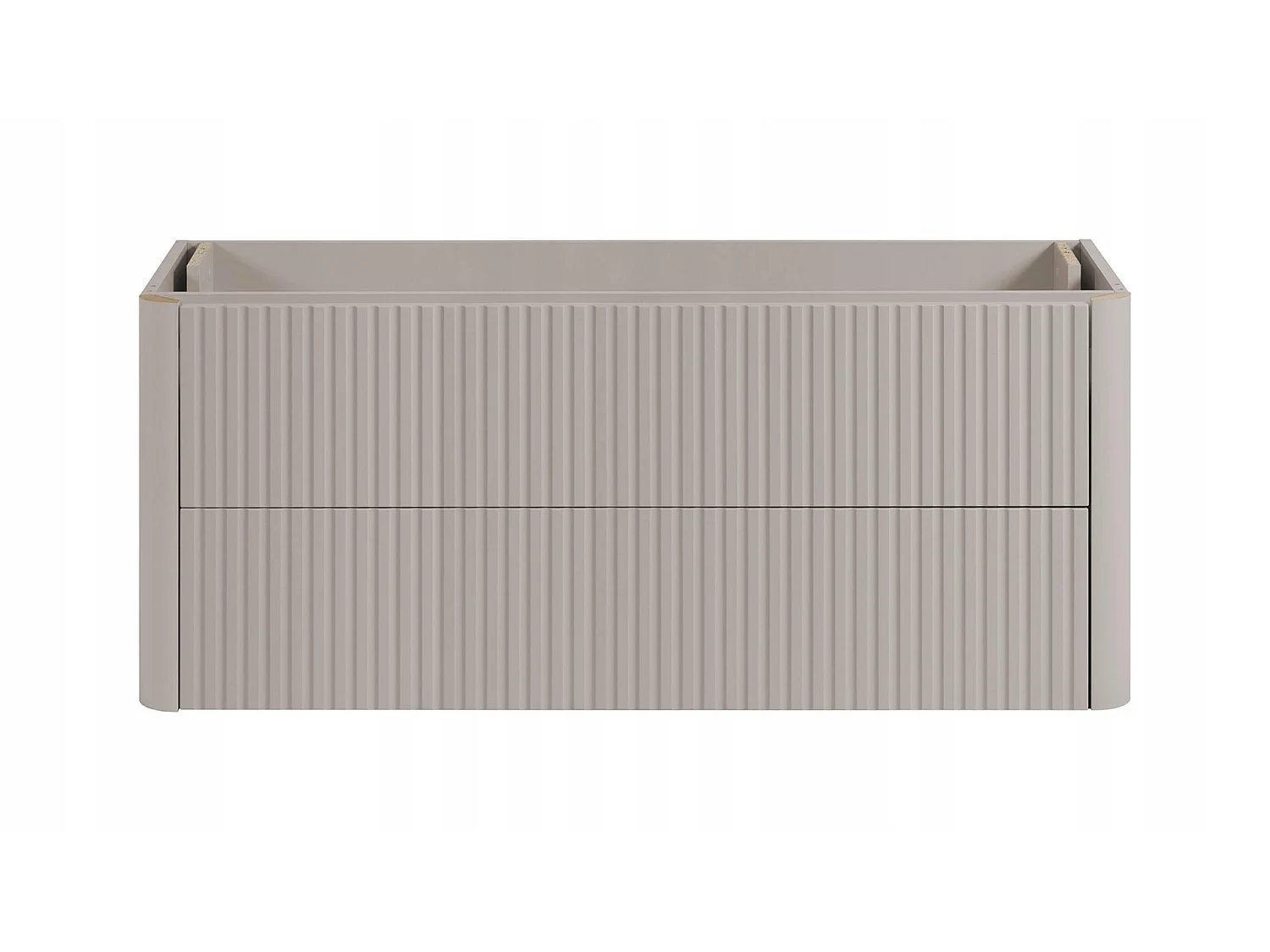 Waschbeckenunterschrank 120cm - Hängend - Geriffelt Beige - ohne Platte – RODAN