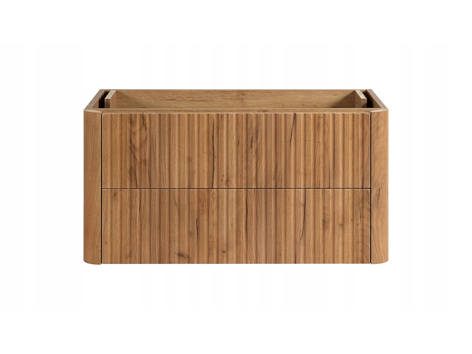Waschbeckenunterschrank 80cm - Hängend - Geriffelt Braun - ohne Platte – RODAN