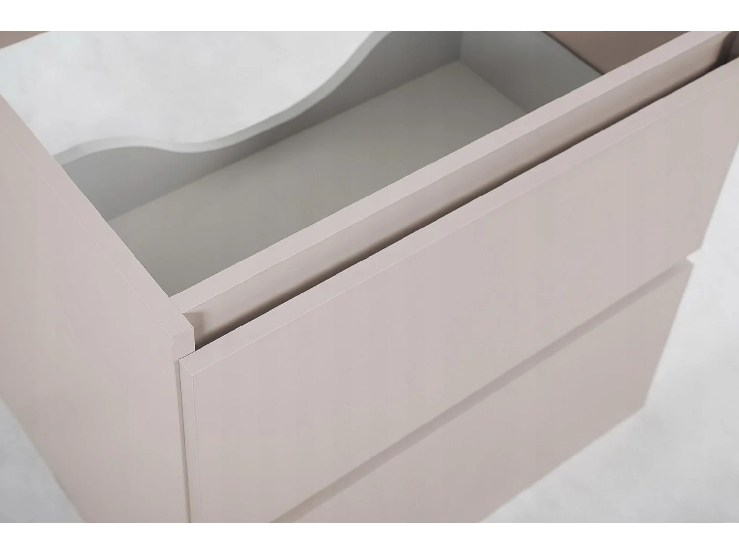 Waschbeckenunterschrank 80cm - Hängend - Kaschmir Matt - Badschrank ohne Platte – RODAN