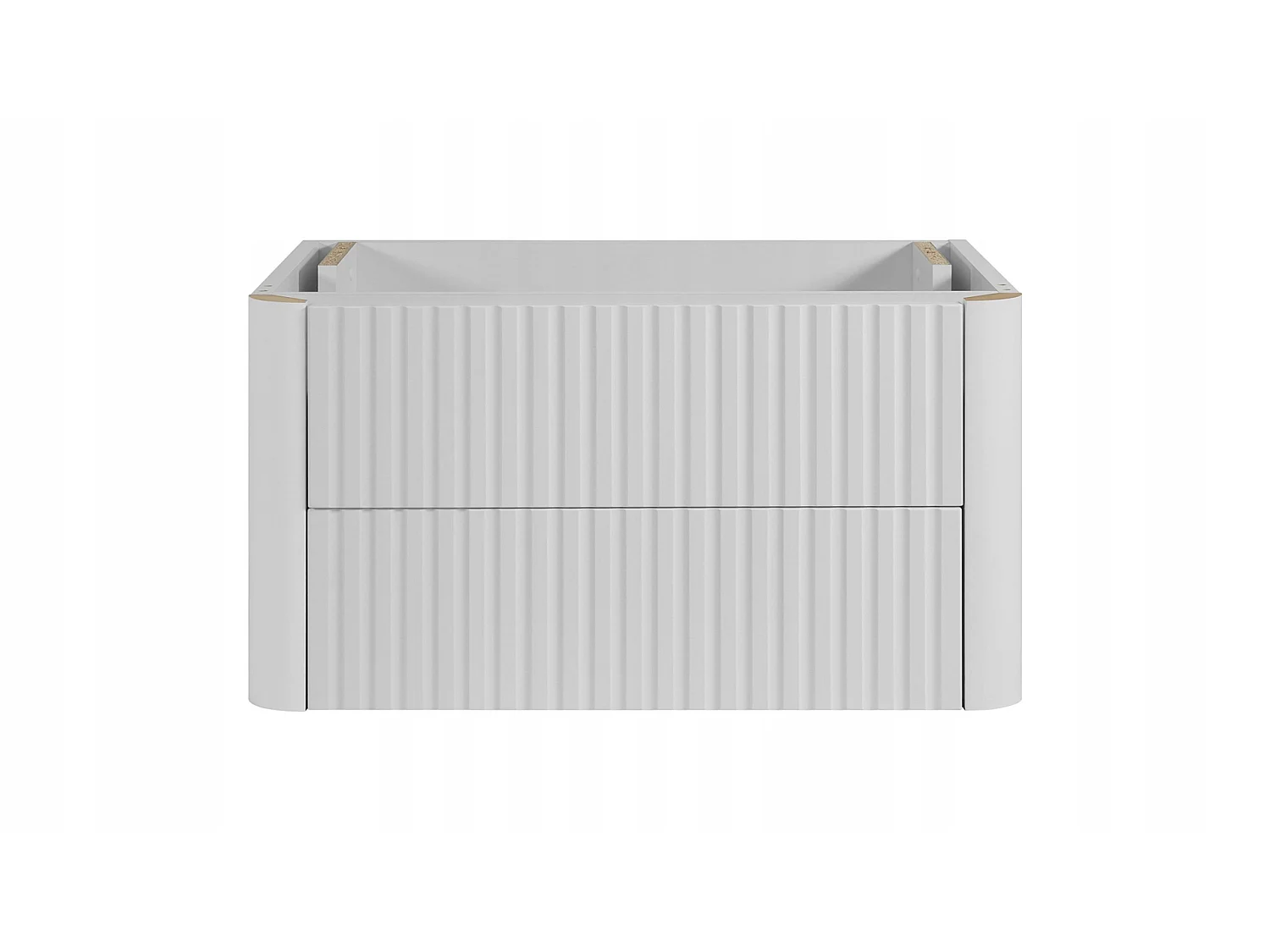 Waschbeckenunterschrank 60cm - Hängend - Geriffelt Weiß - ohne Platte – RODAN