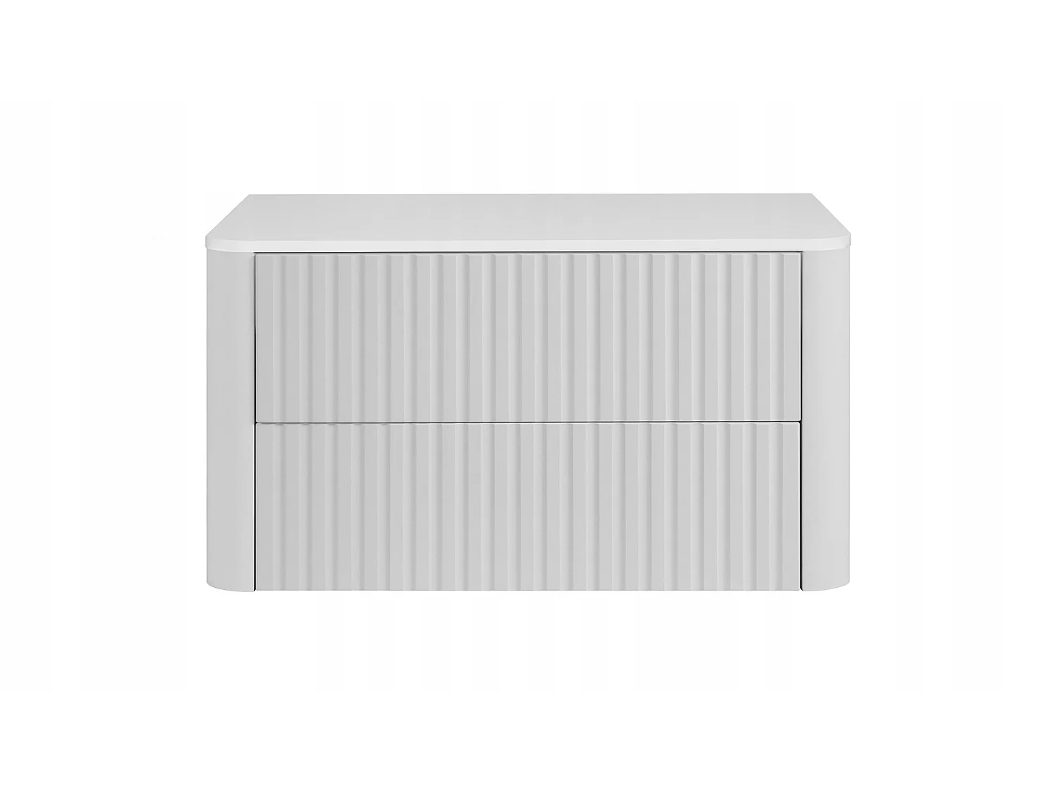 Wastafelmeubel 60cm - met blad - Hangend - Geribbeld Wit – RODAN