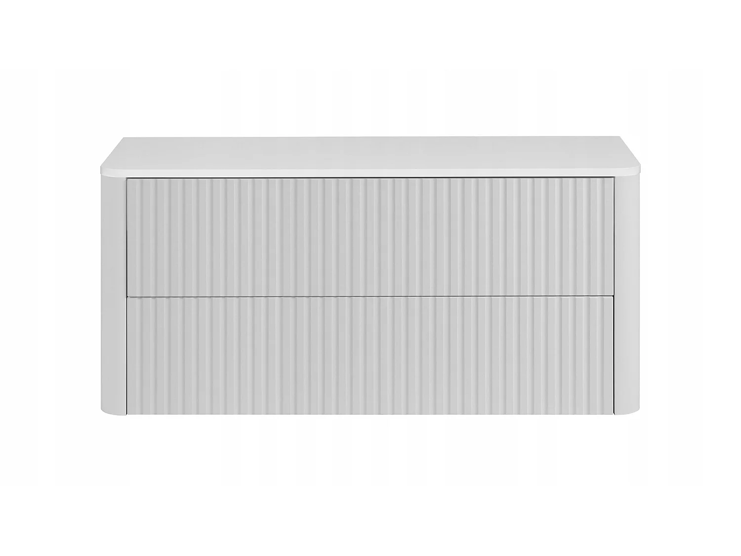 Wastafelmeubel 100cm - met blad - Hangend - Geribbeld Wit – RODAN