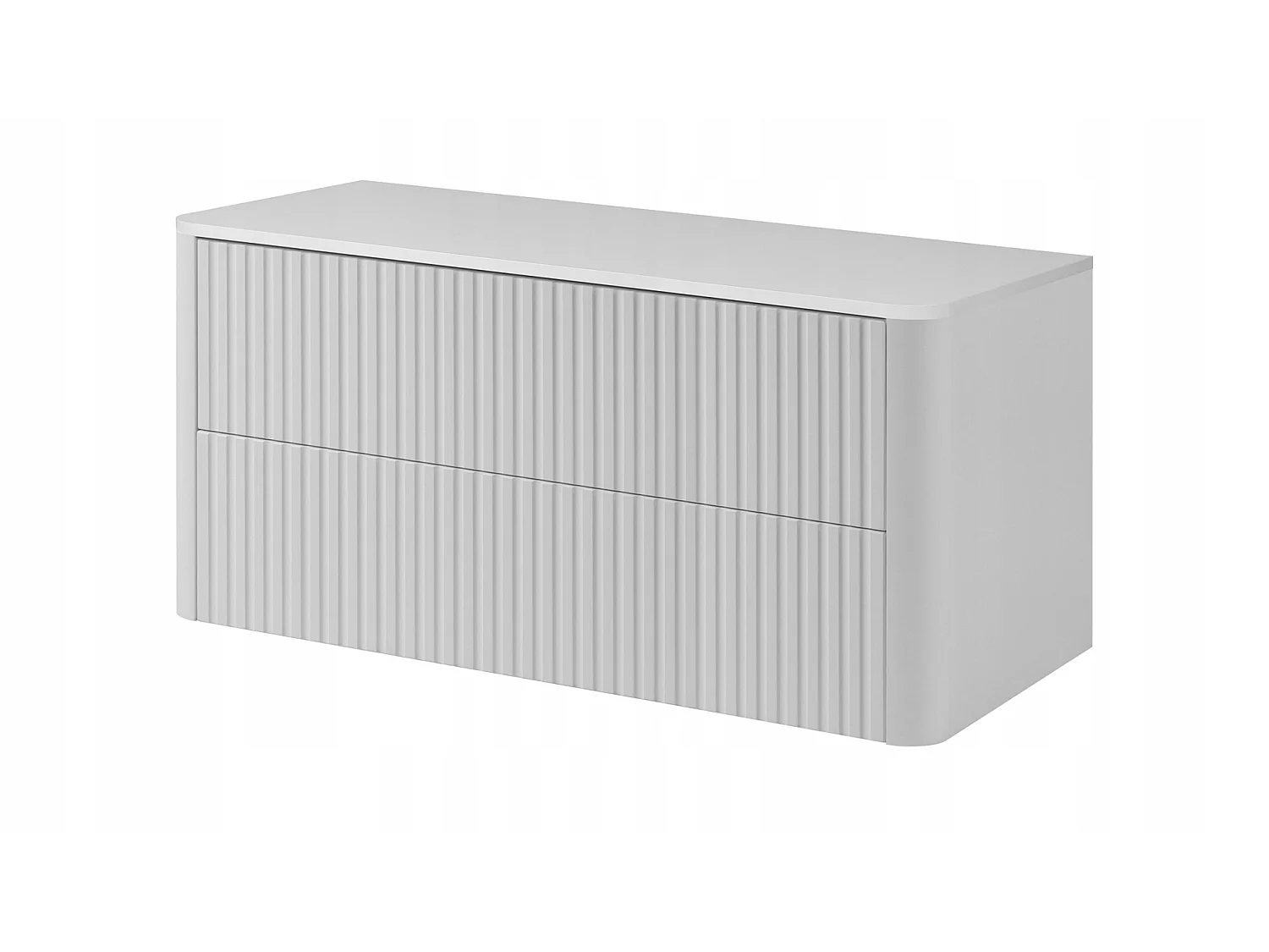 Wastafelmeubel 100cm - met blad - Hangend - Geribbeld Wit – RODAN