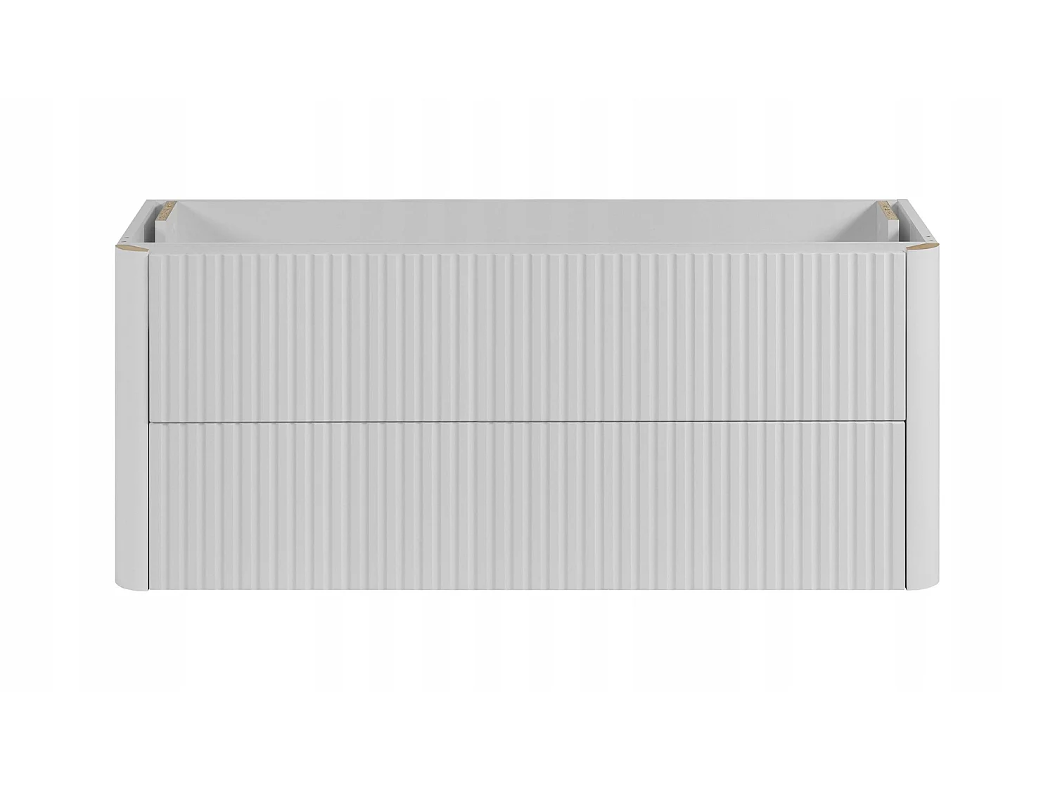 Wastafelmeubel 120cm - Hangend - Geribbeld Wit - zonder blad – RODAN