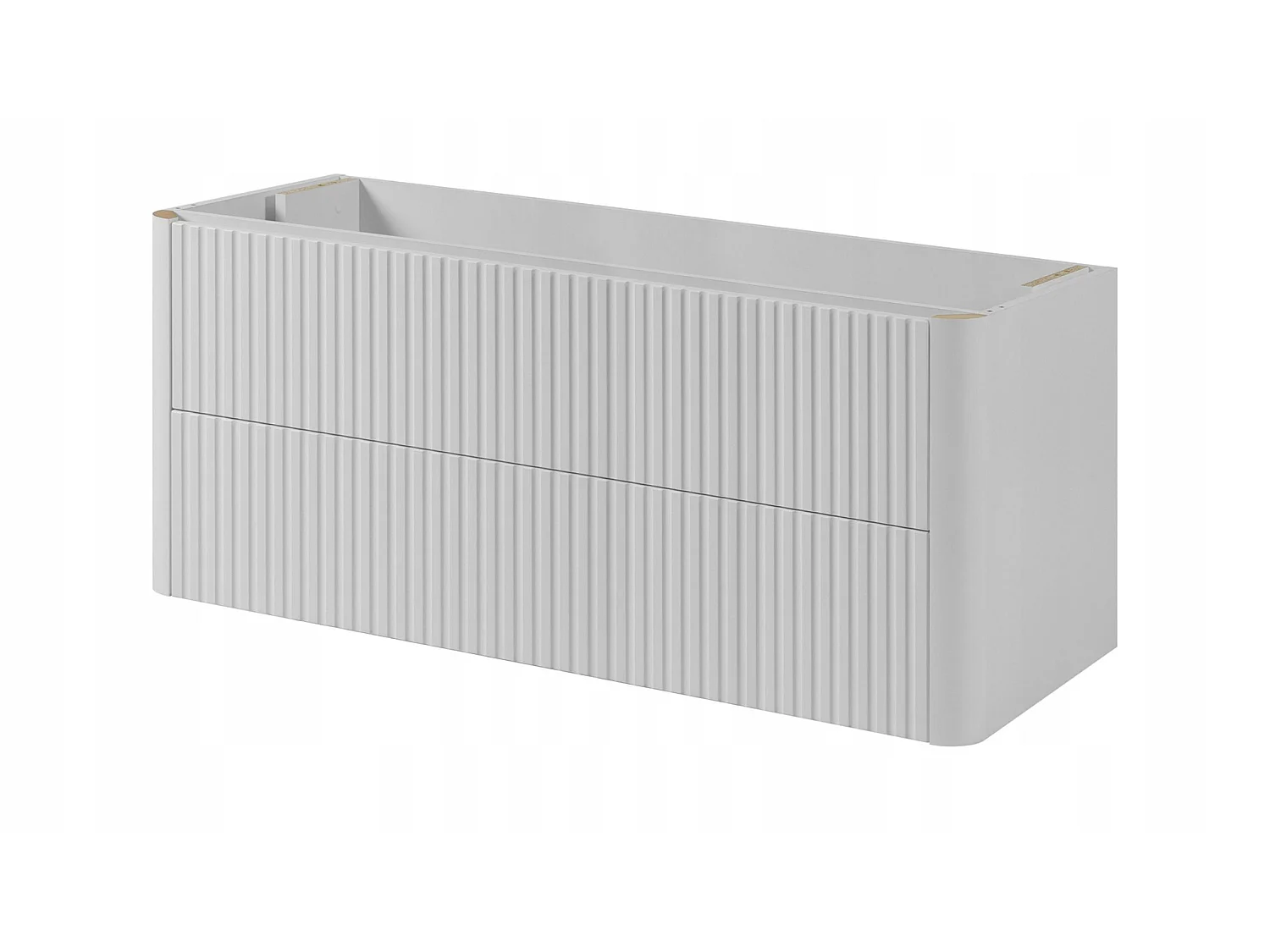 Wastafelmeubel 120cm - Hangend - Geribbeld Wit - zonder blad – RODAN