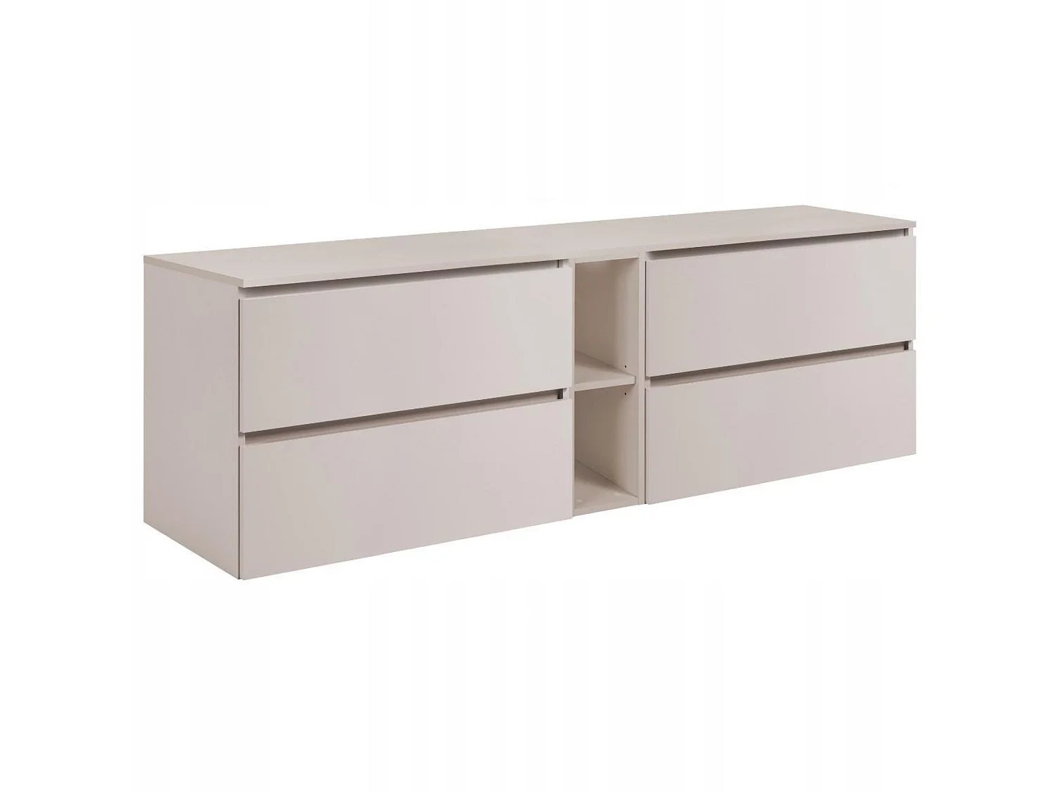 Mobile sottolavabo 140cm - Cashmere Opaco - con piano & mensola - Sospeso – RODAN