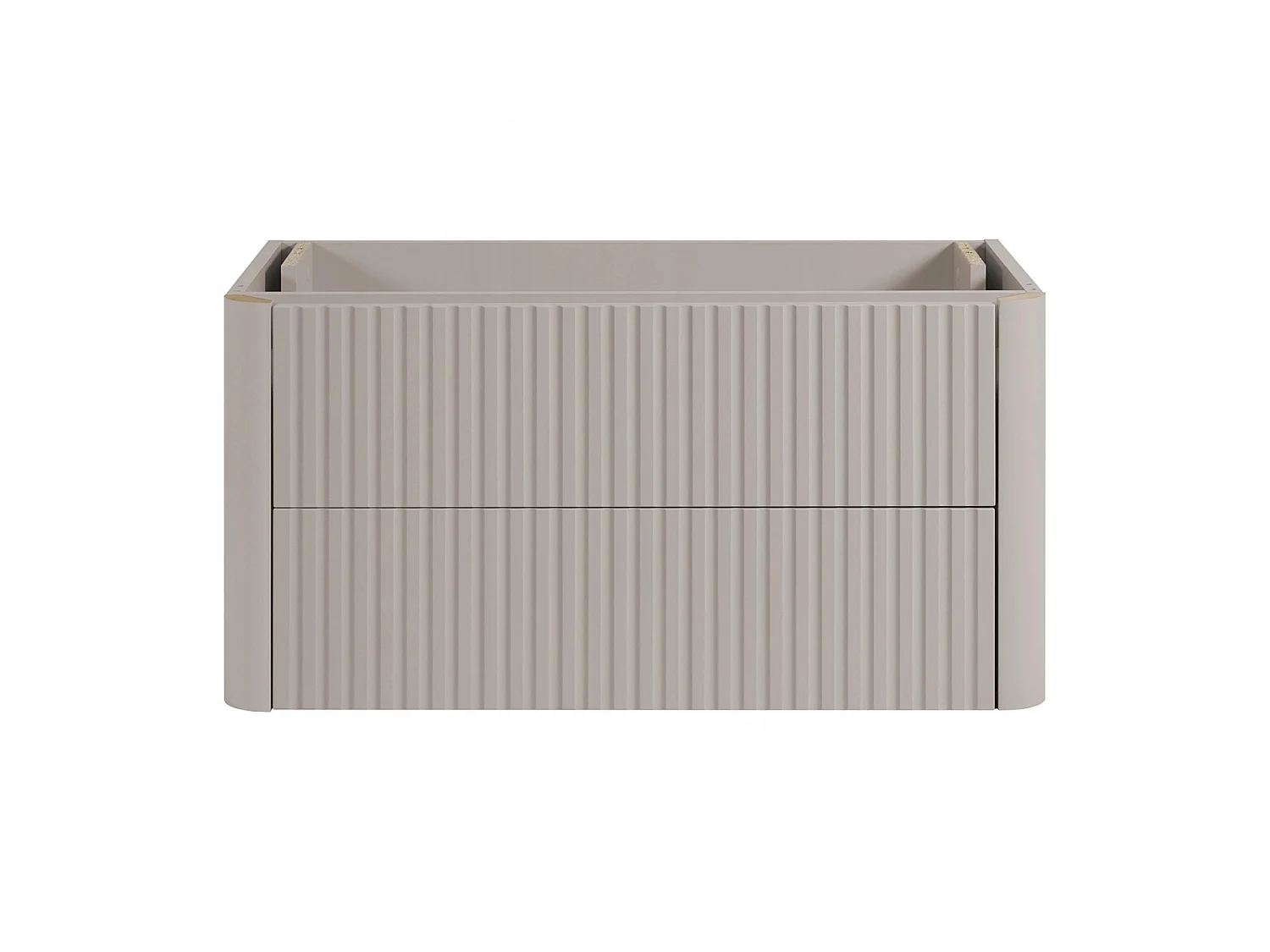 Wastafelmeubel 80cm - Hangend - Geribbeld Beige - zonder blad – RODAN