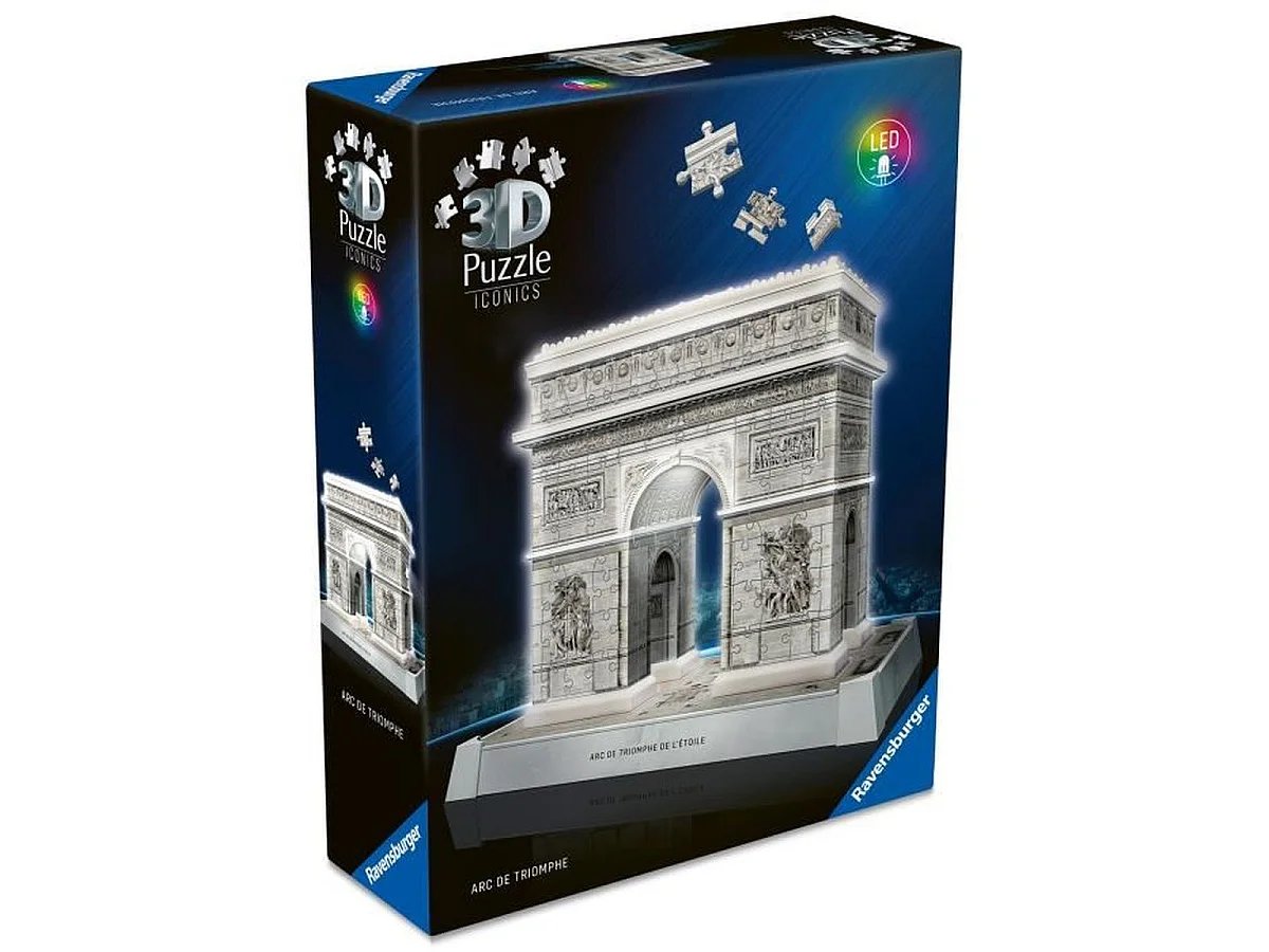 Ravensburger Puzzle 3D Iconics Arc de Triomphe éclairé, 216 pièces
