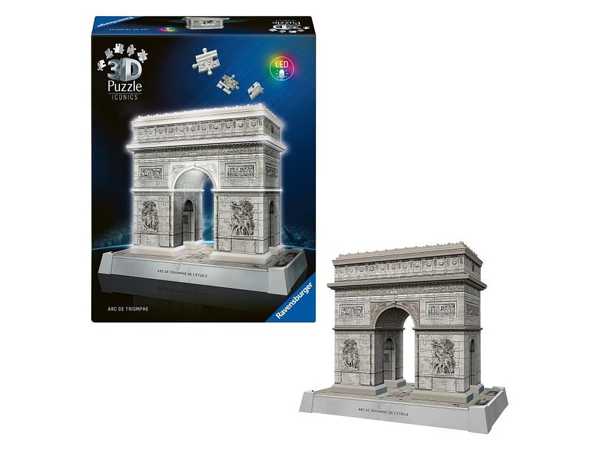 Ravensburger Puzzle 3D Iconics Arc de Triomphe éclairé, 216 pièces