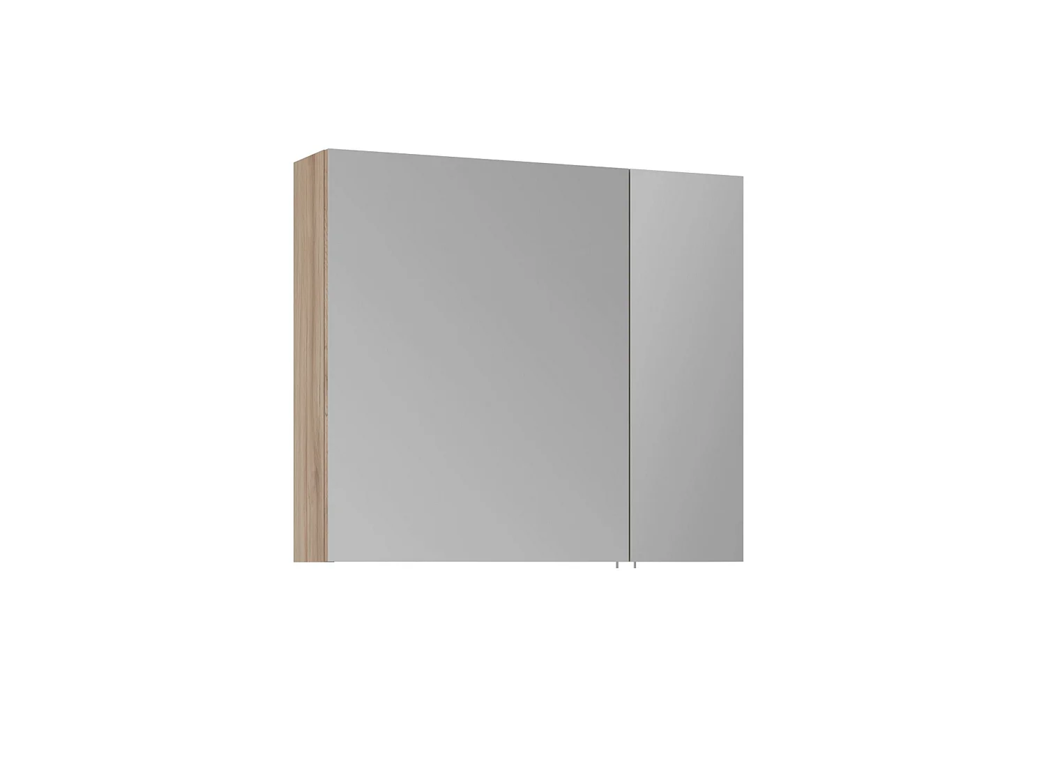 Modernt ek-badrumsskåp med spegel - 79 x 16 x 66 cm, mjukstängande dörr, gott om förvaring