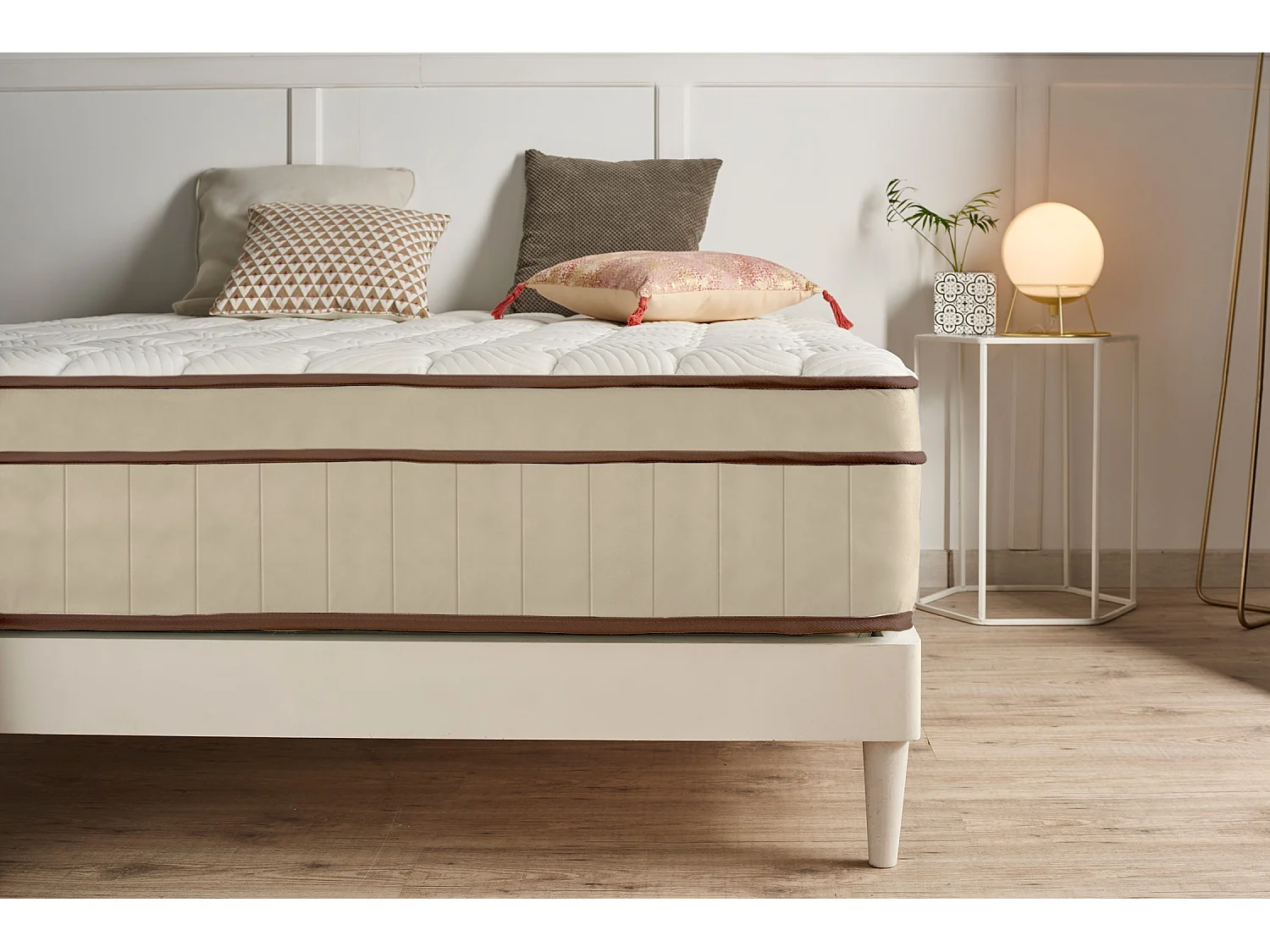Matelas Ressorts Ensachés Hybrid Brun 27 cm - 90X190 cm - Moonia