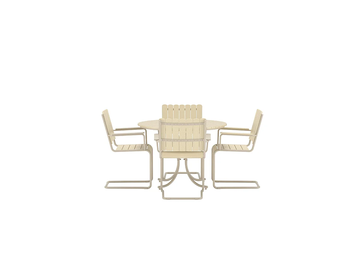 Holmsund tuinmeubelset tafel 100x100cm 4 stoelen beige.