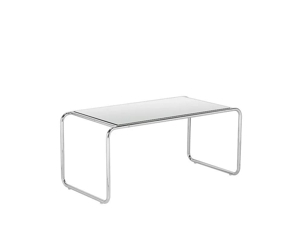 Rika - Table basse en miroir pieds chrome L80cm - Transparent
