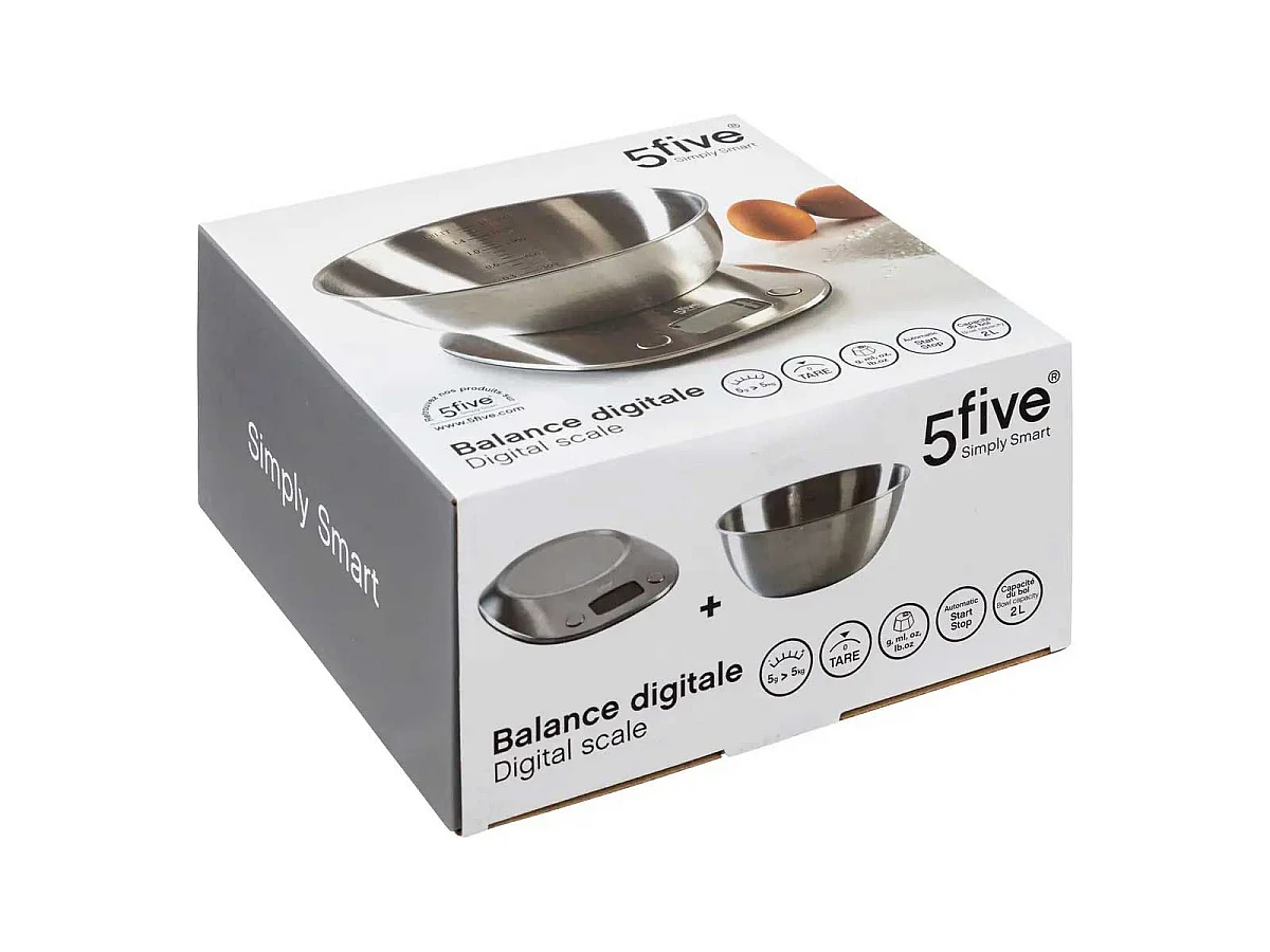 Balance de Cuisine Digitale "Bol Inox" 21cm Argent