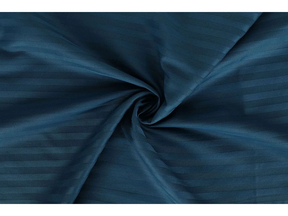 Dreamy Uzay Bark Blauw Katoen Satijnen Dekbedovertrek Set 140x200 cm - Modern Gestreept Ontwerp