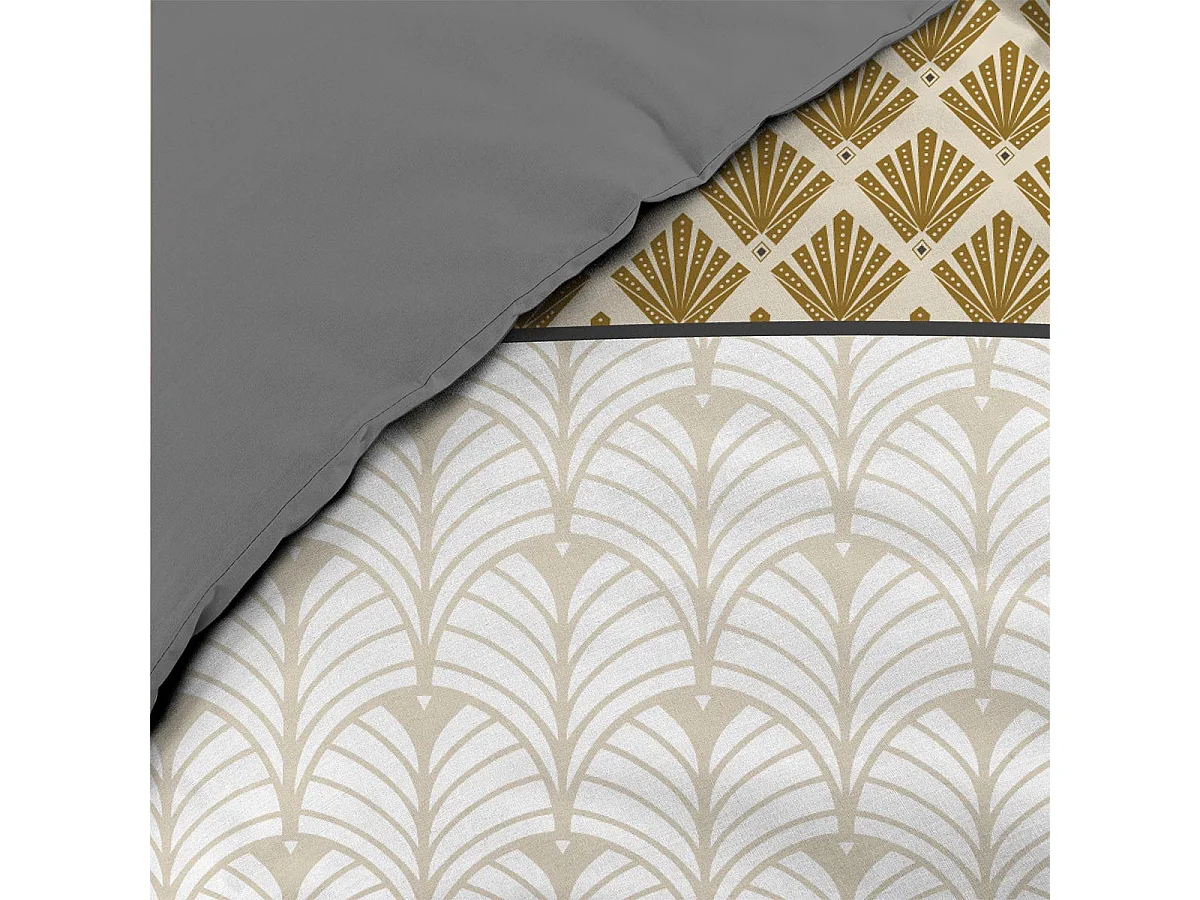 Parure de Lit 3 Pièces "Stria" 240x220cm Ocre