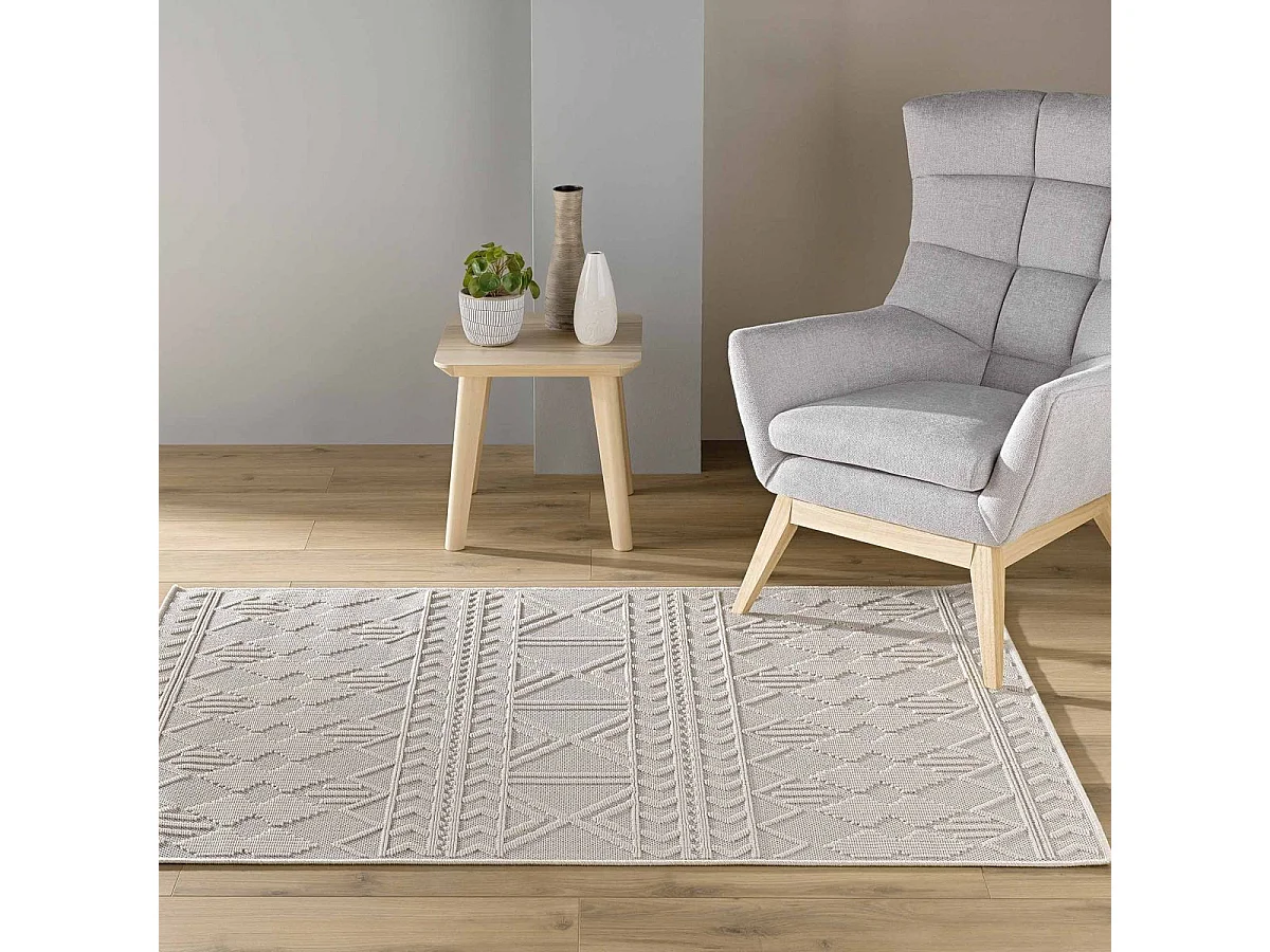 Tapis Déco Tissé "Valam" 120x170cm Naturel