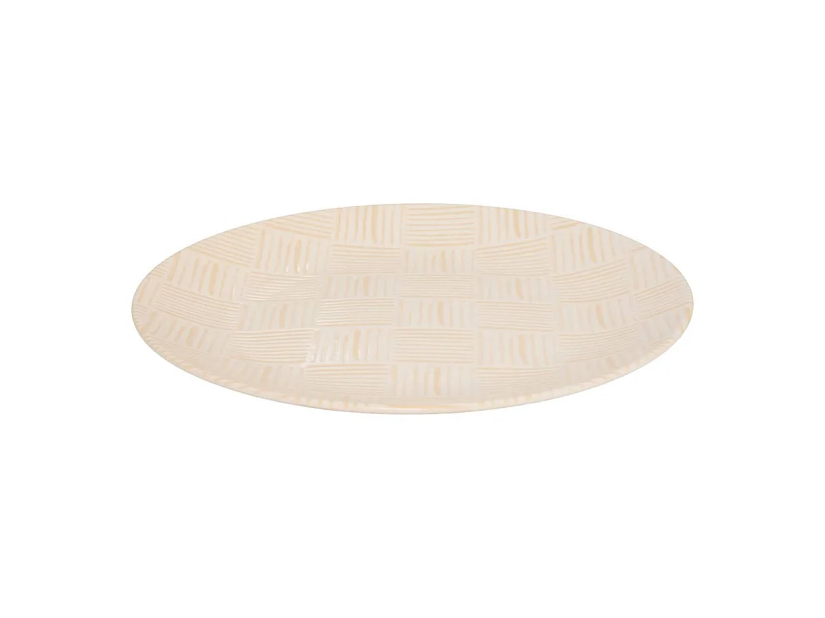 Lot de 6 Assiettes Plates "Laetitia" 25cm Crème